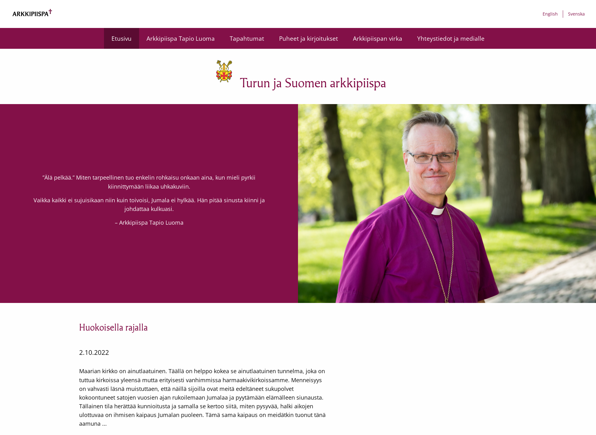 Screenshot for arkkipiispa.fi