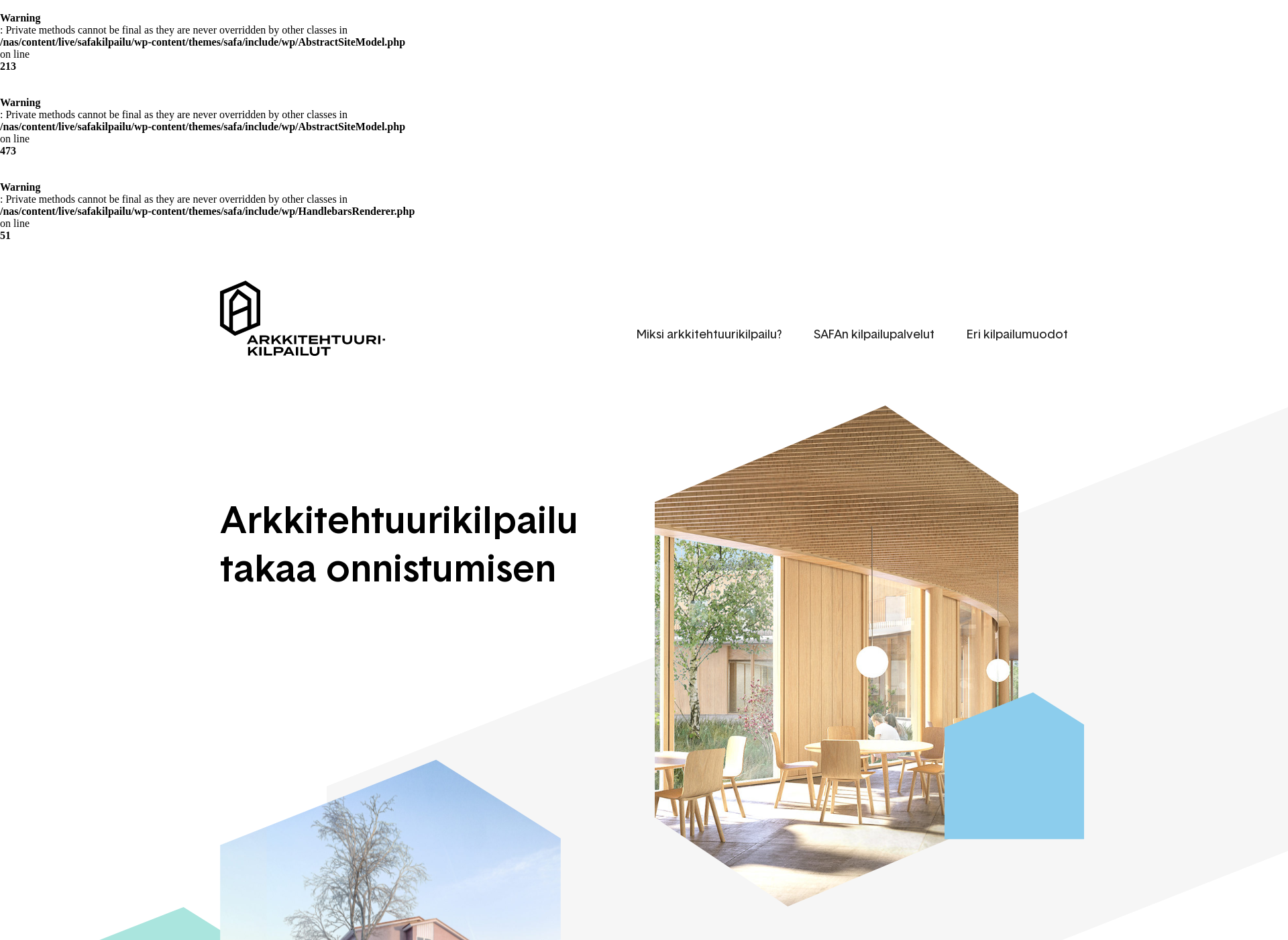 Screenshot for arkkitehtikilpailut.fi