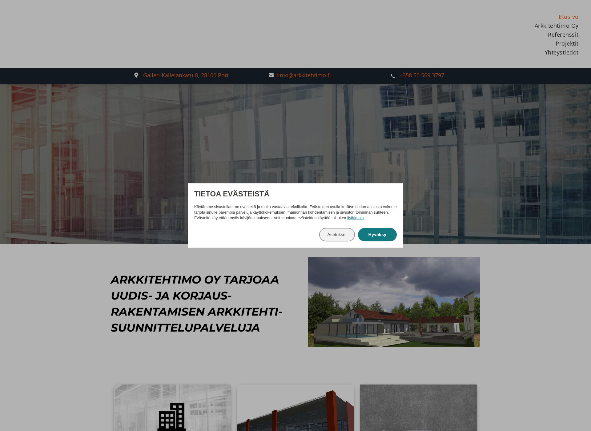Skärmdump för arkkitehtimo.fi