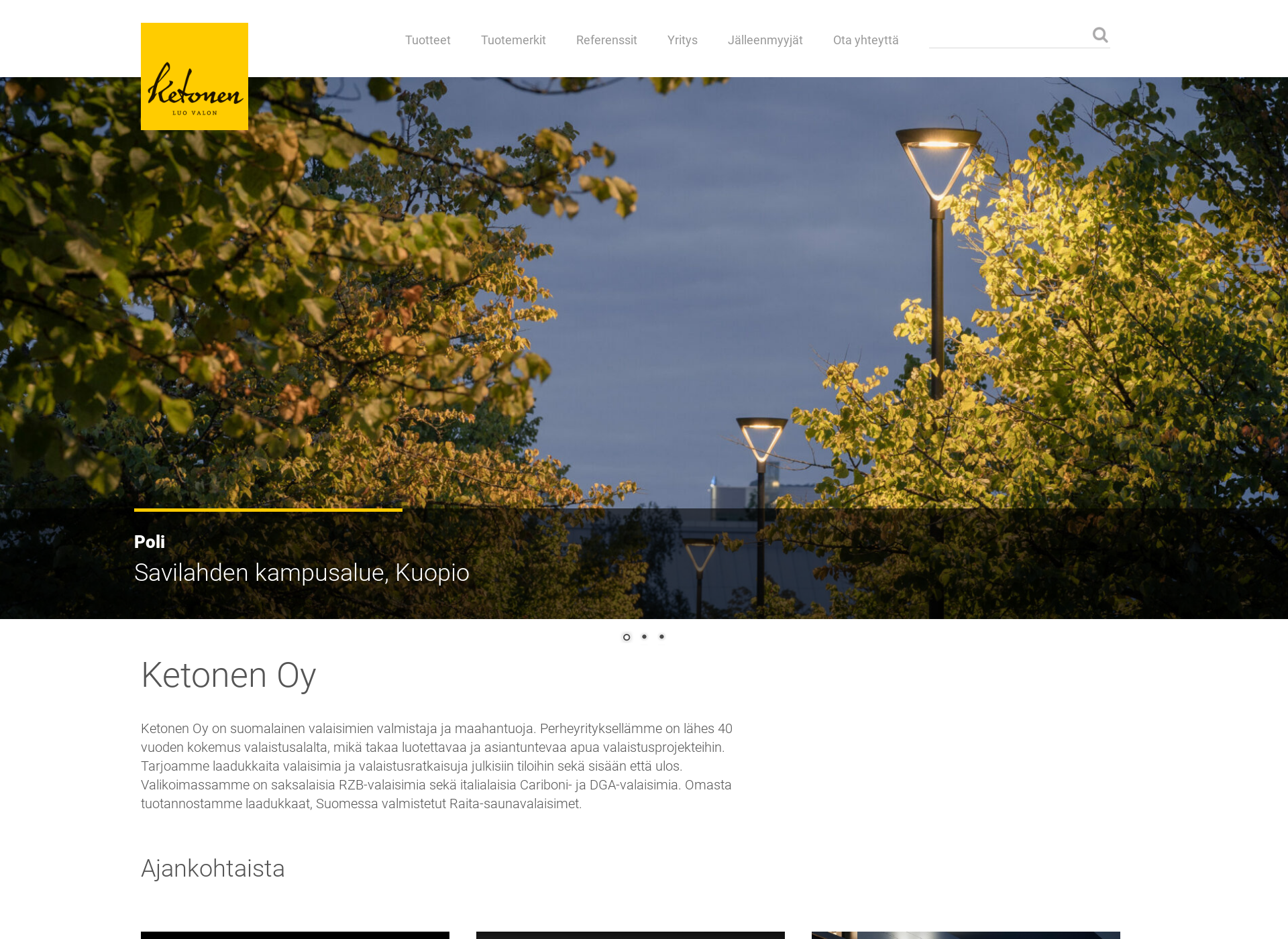 Screenshot for arkkitehtivalaisimet.fi