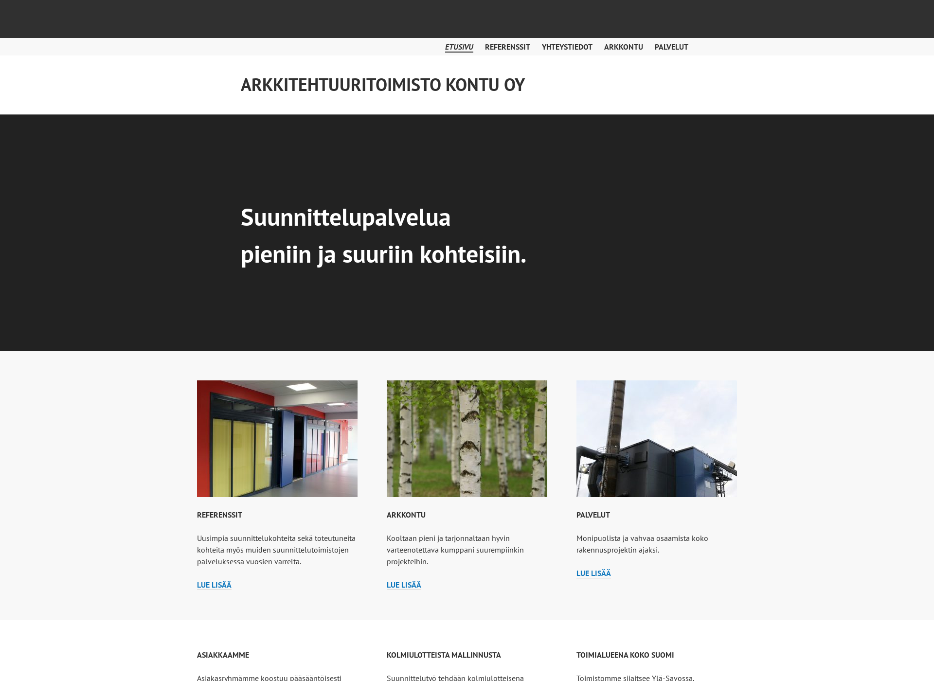 Skärmdump för arkkitehtuuri-kontu.fi