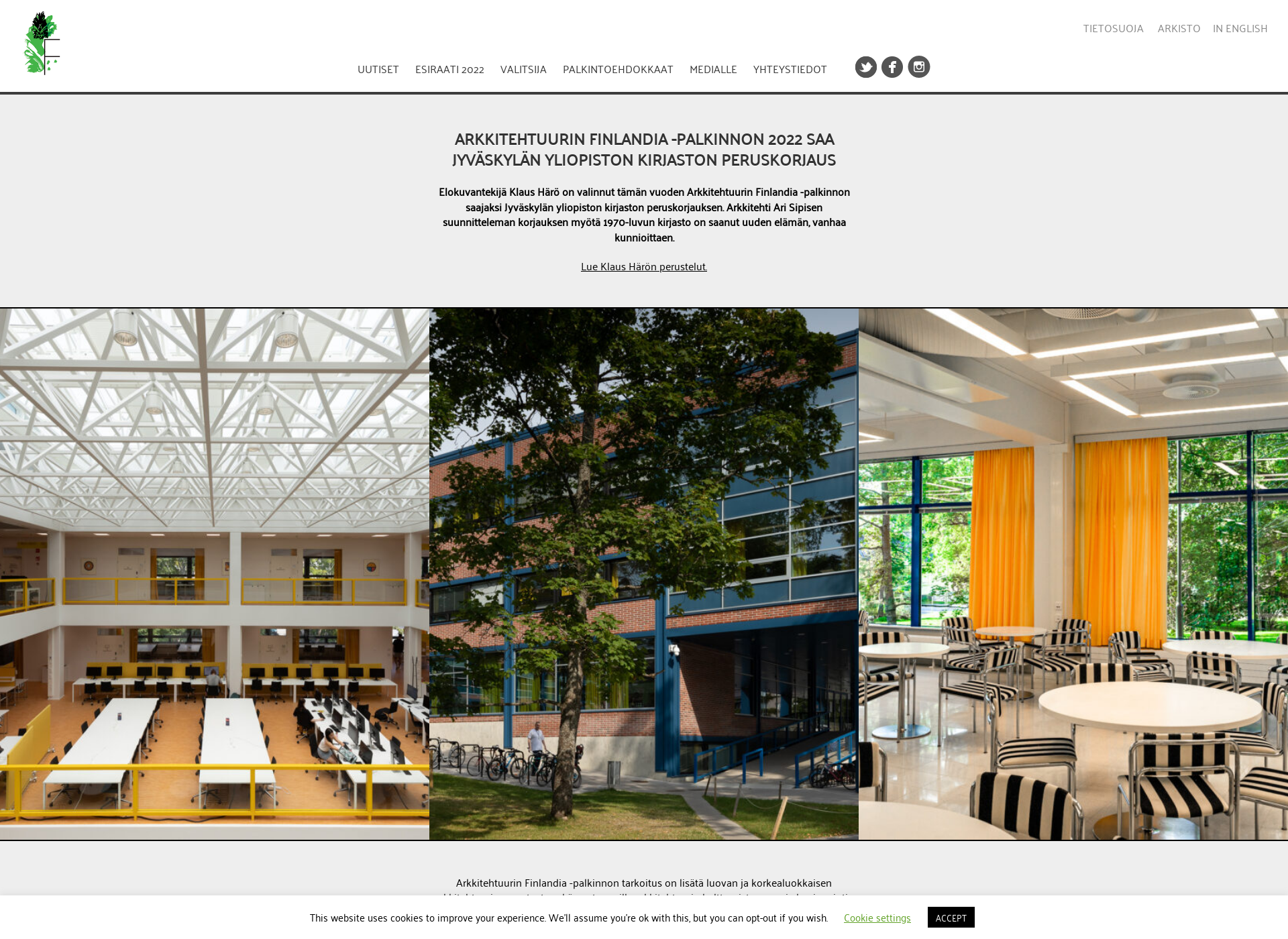 Screenshot for arkkitehtuurifinlandia.fi