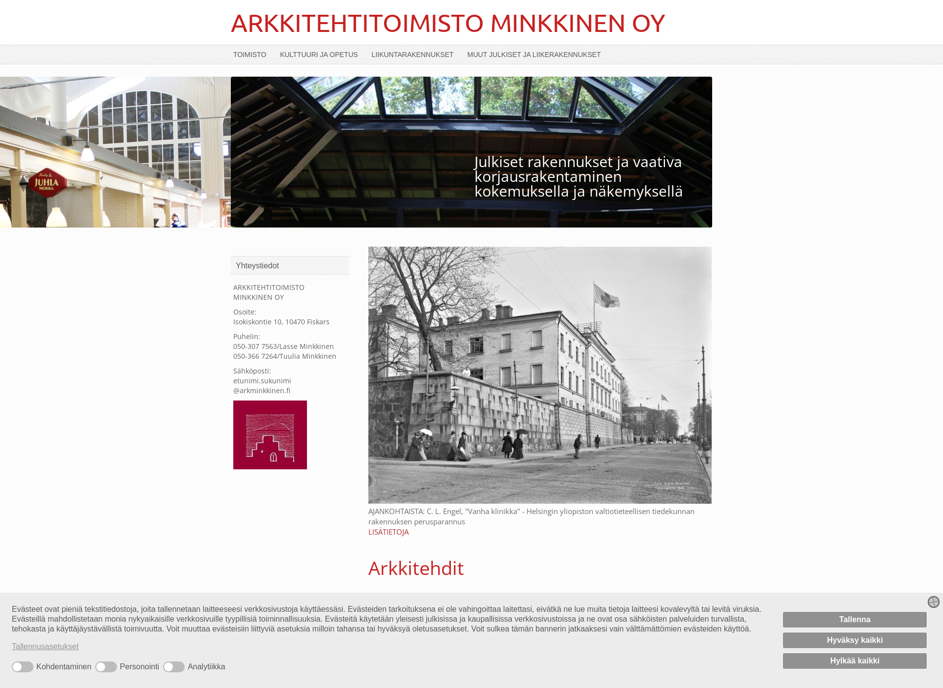 Screenshot for arkminkkinen.fi