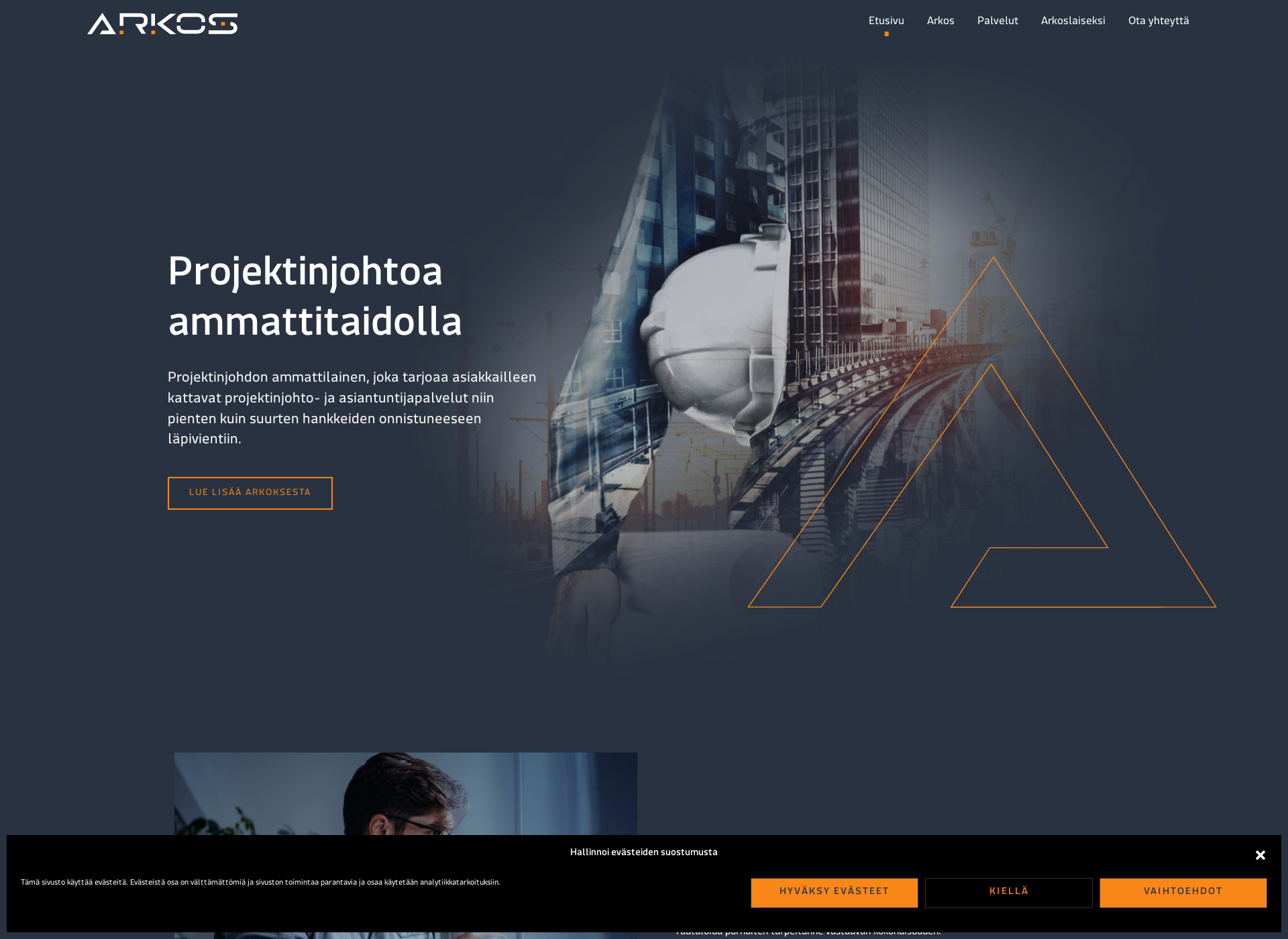 Skärmdump för arkos.fi