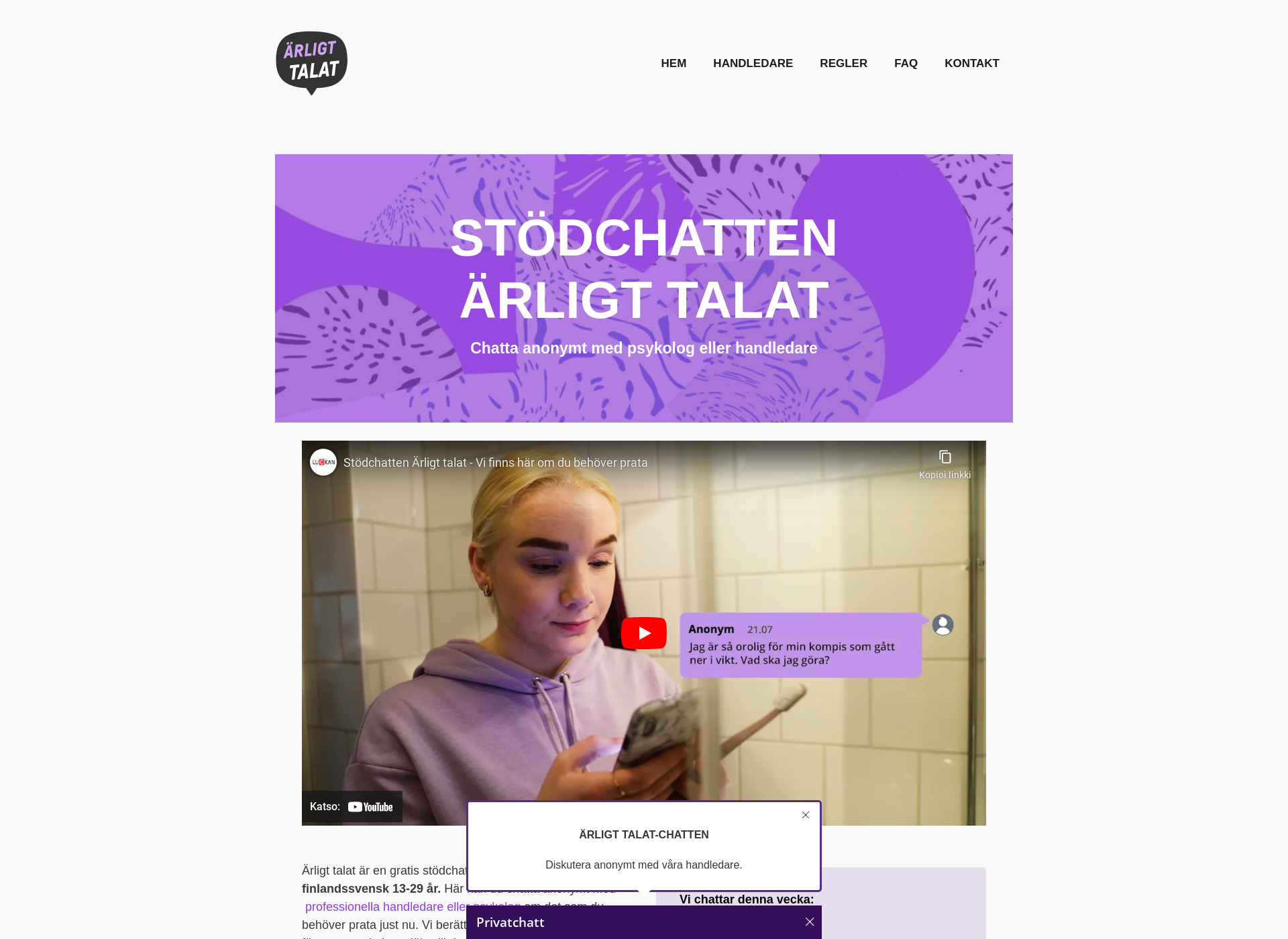 Skärmdump för arligttalat.fi
