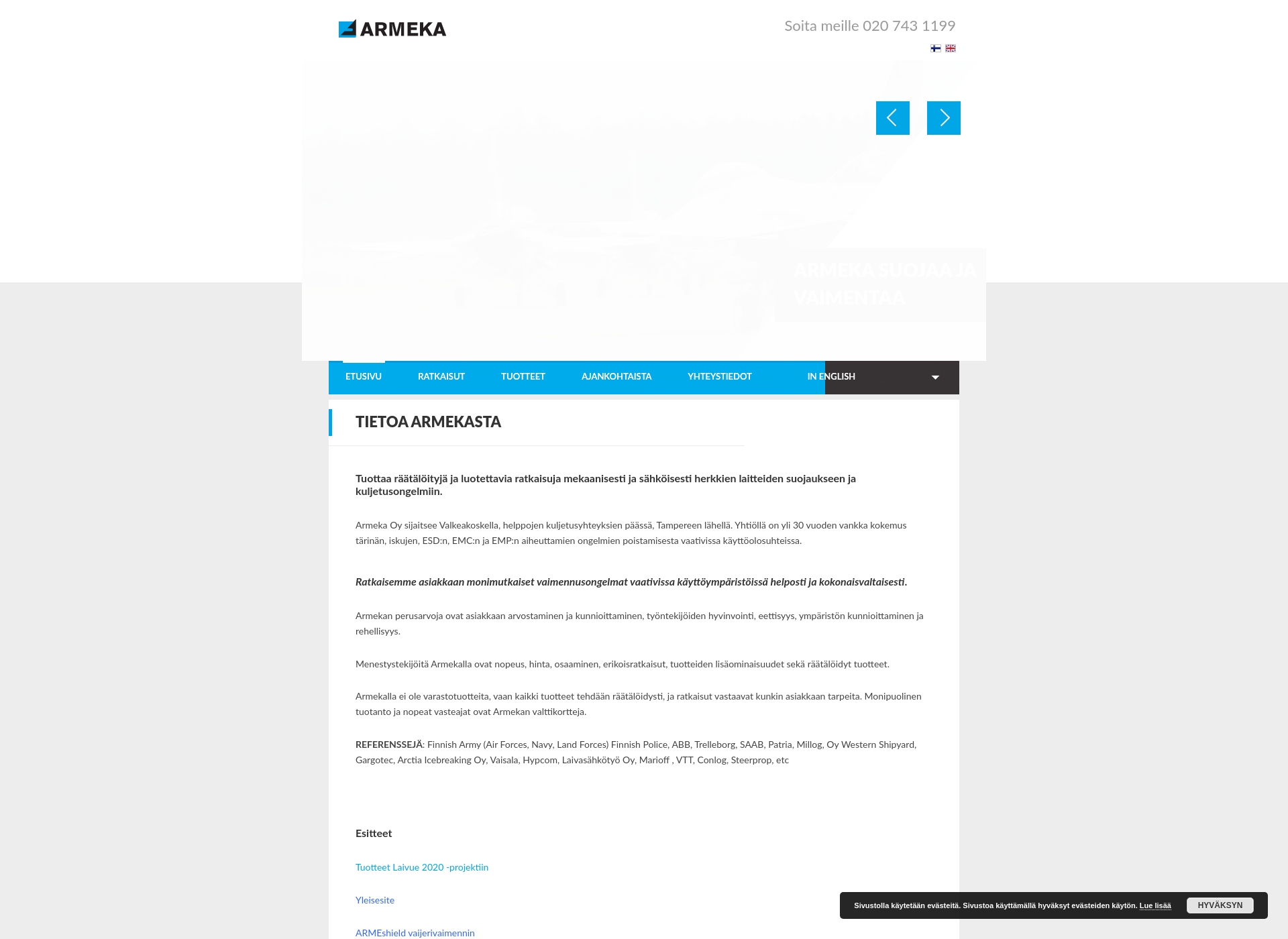 Screenshot for armeka.fi