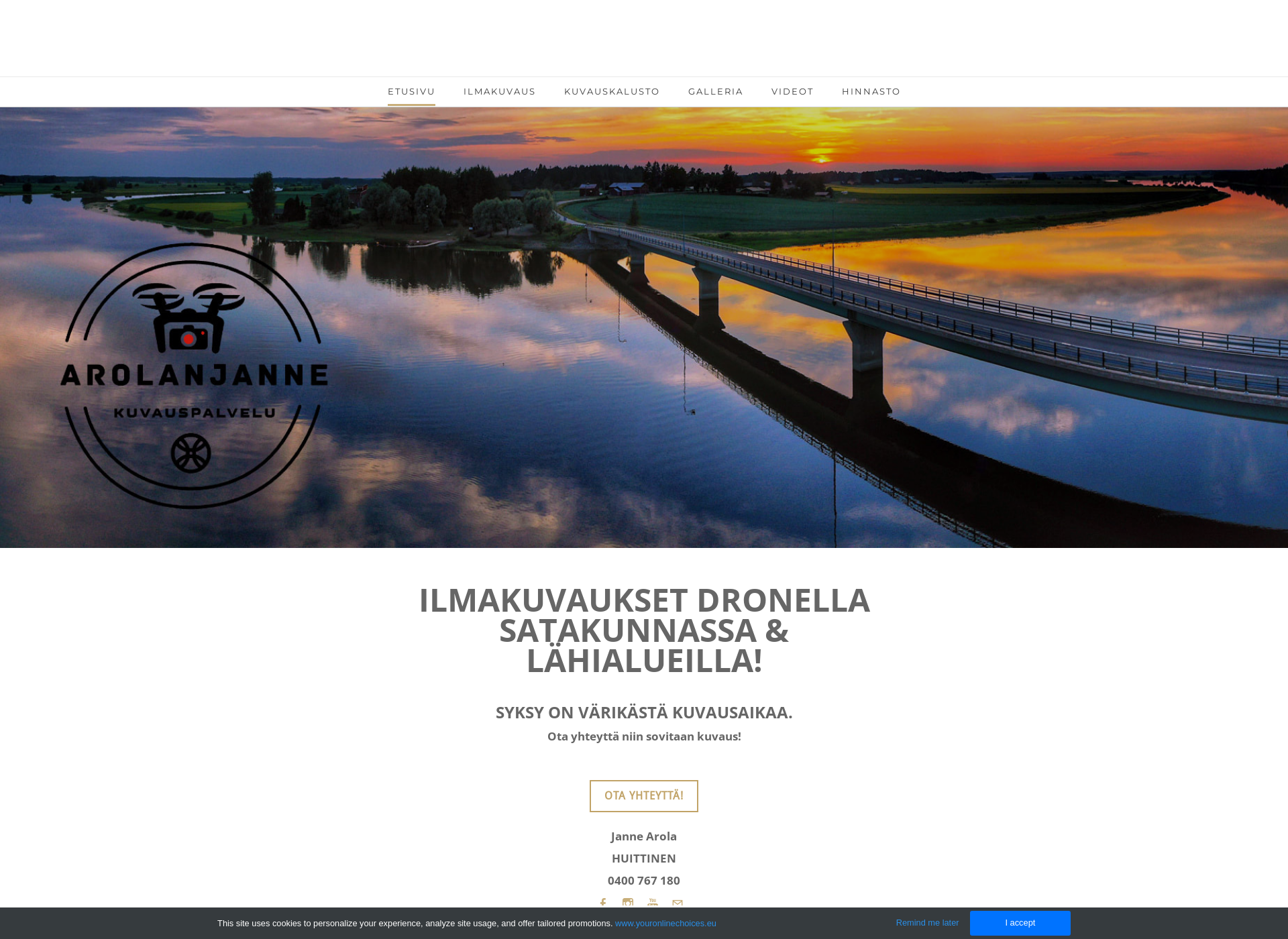 Skärmdump för arolanjanne.fi