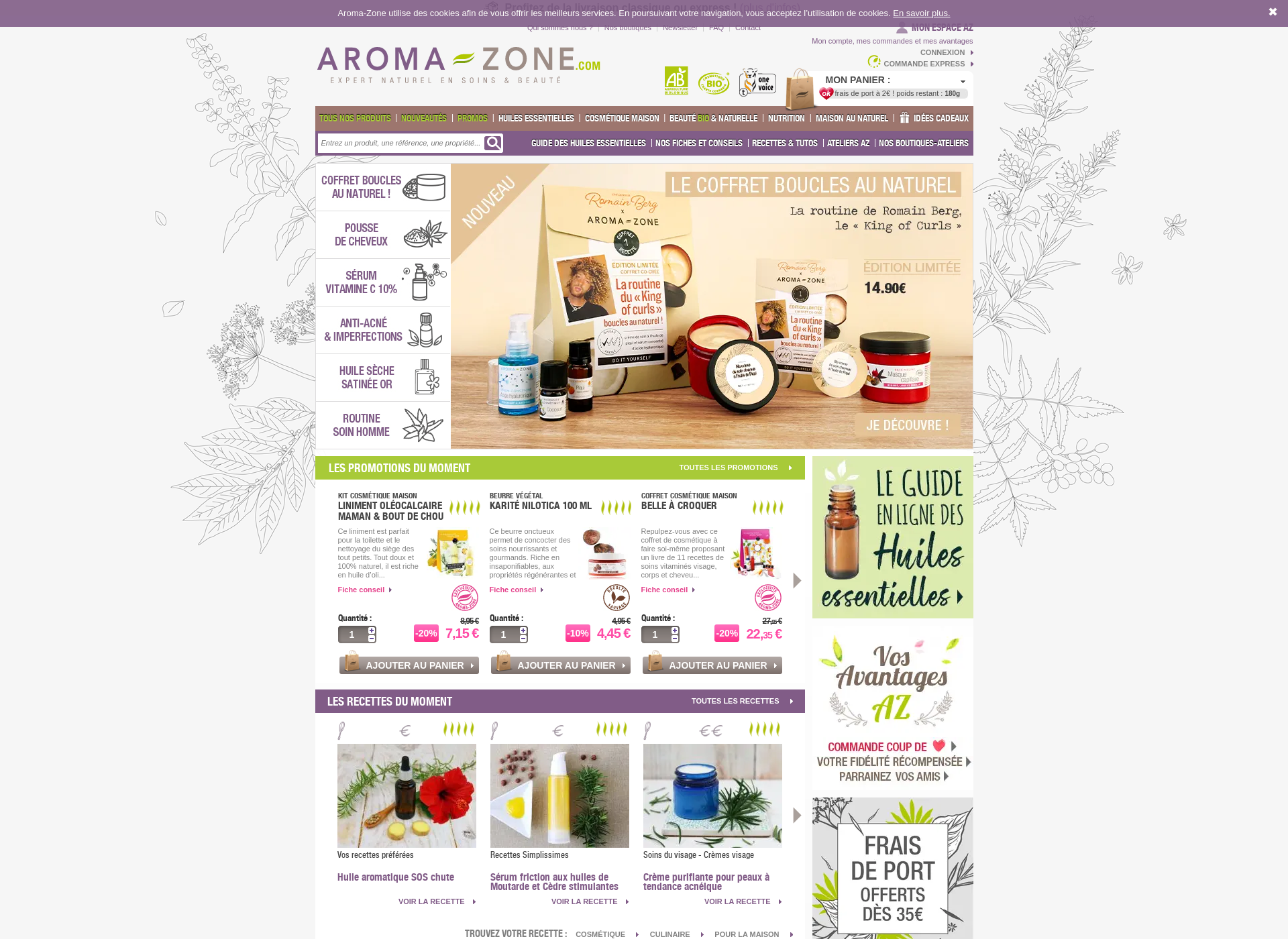 Screenshot for aroma-zone.fi
