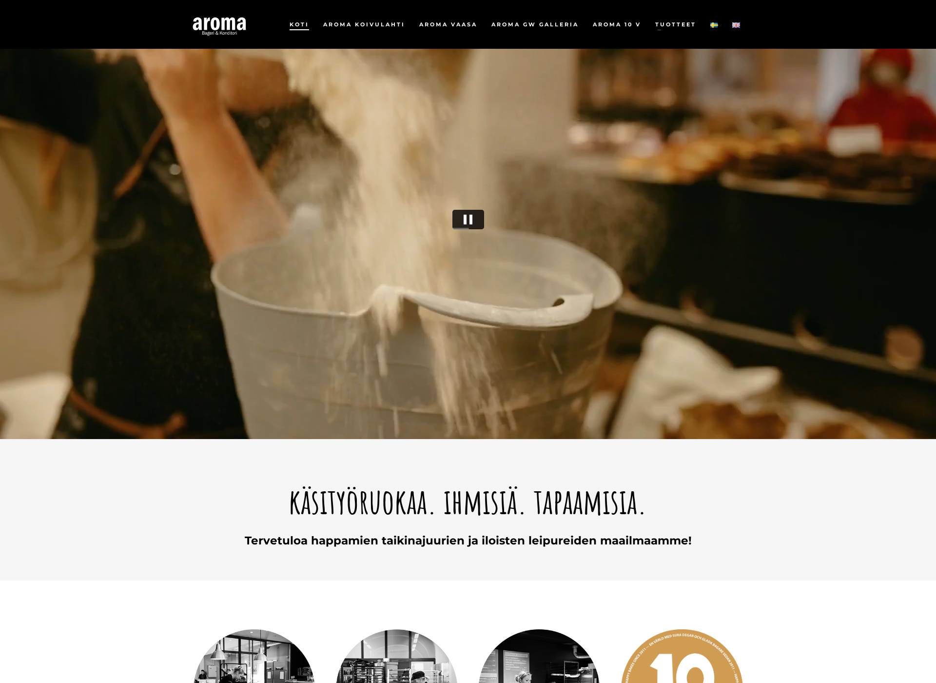 Skärmdump för aroma.fi