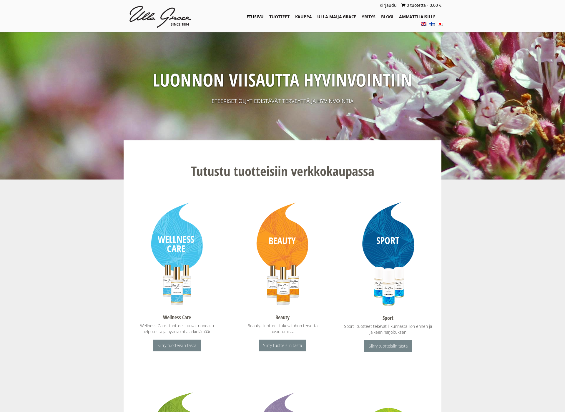 Skärmdump för aromatica.fi