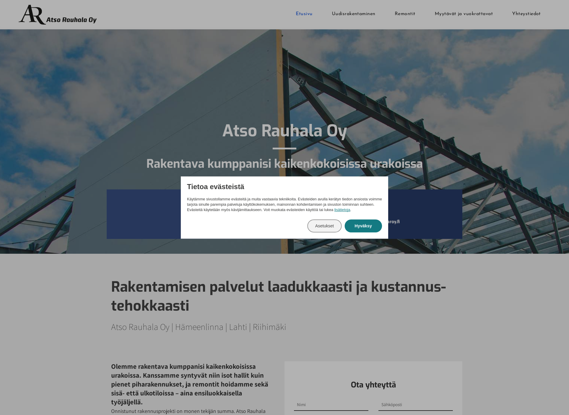 Skärmdump för aroy.fi