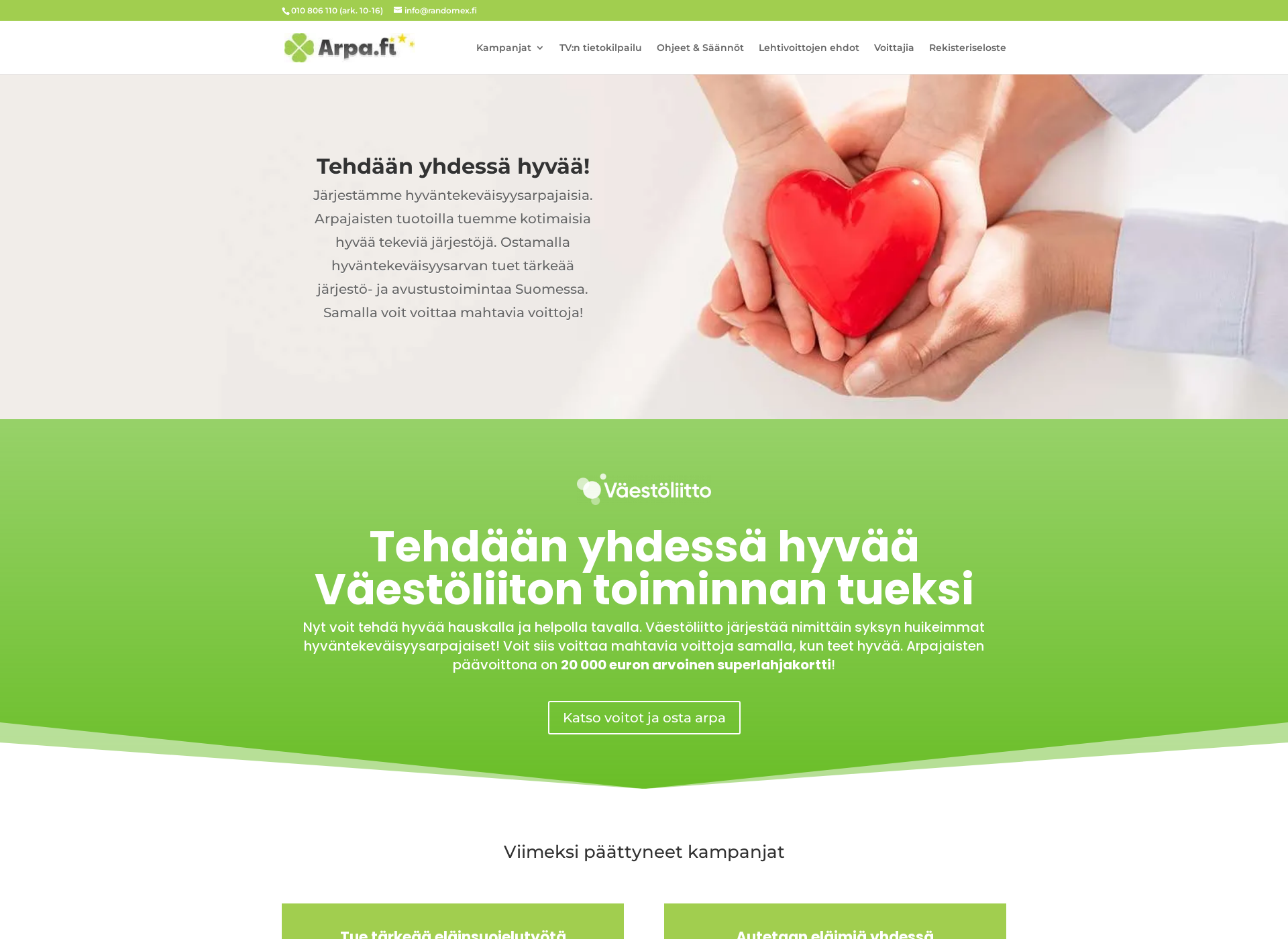 Screenshot for arpa.fi