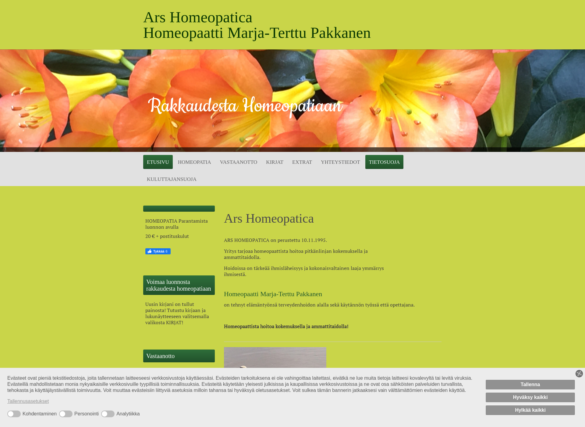 Skärmdump för arshomeopatica.fi