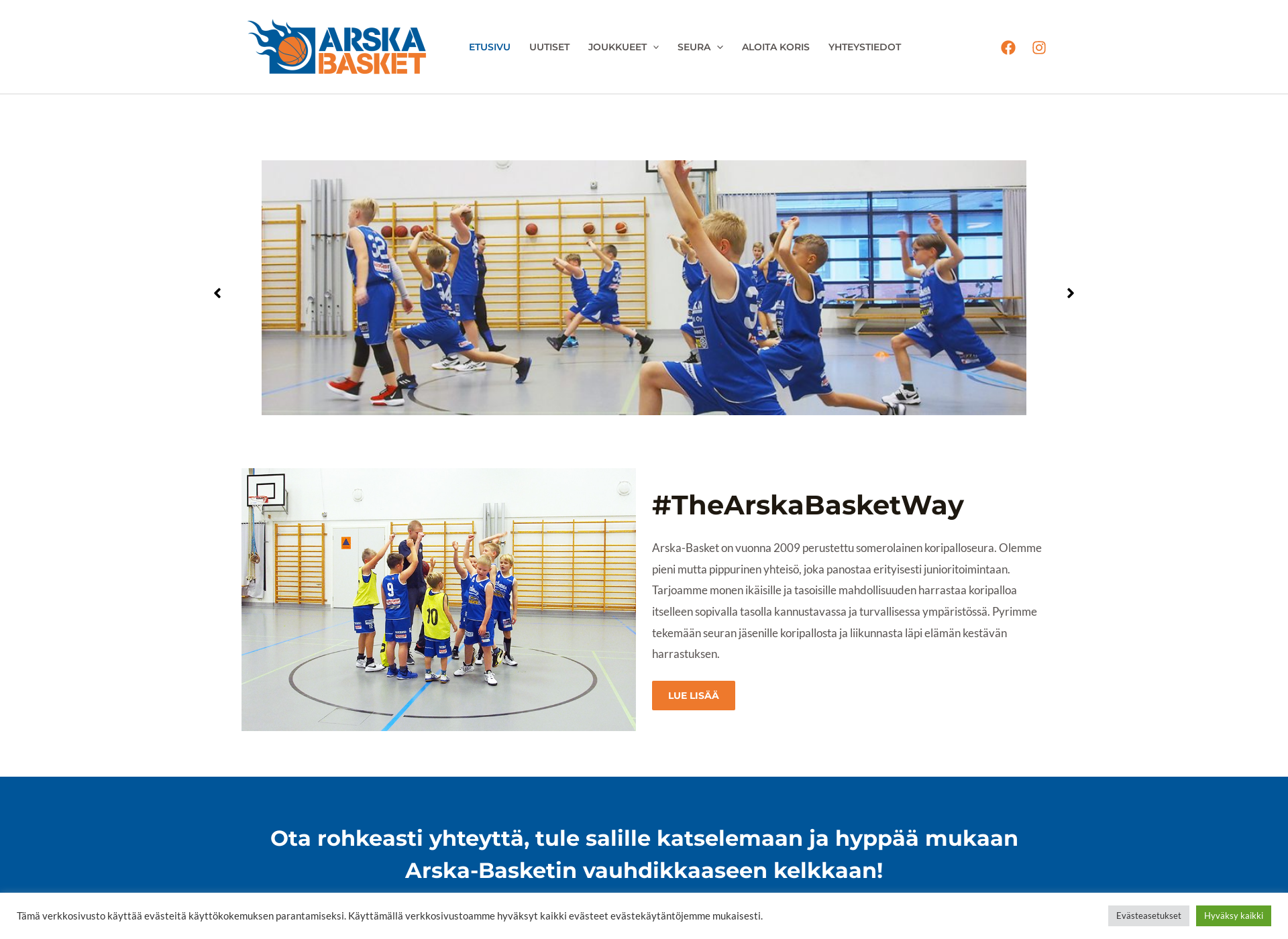 Skärmdump för arska-basket.fi