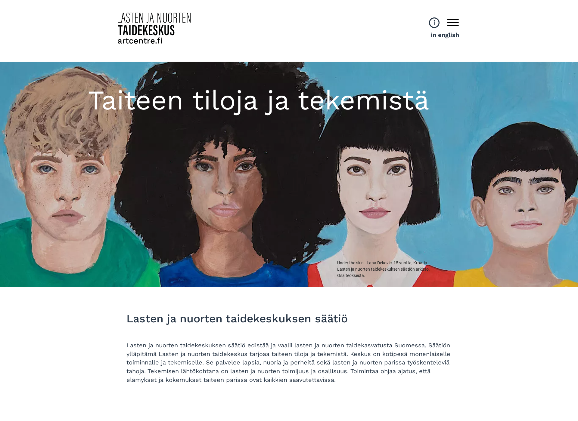 Skärmdump för artcentre.fi