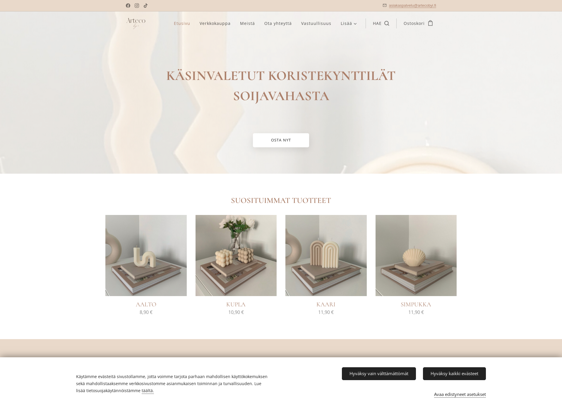 Skärmdump för artecobyi.fi
