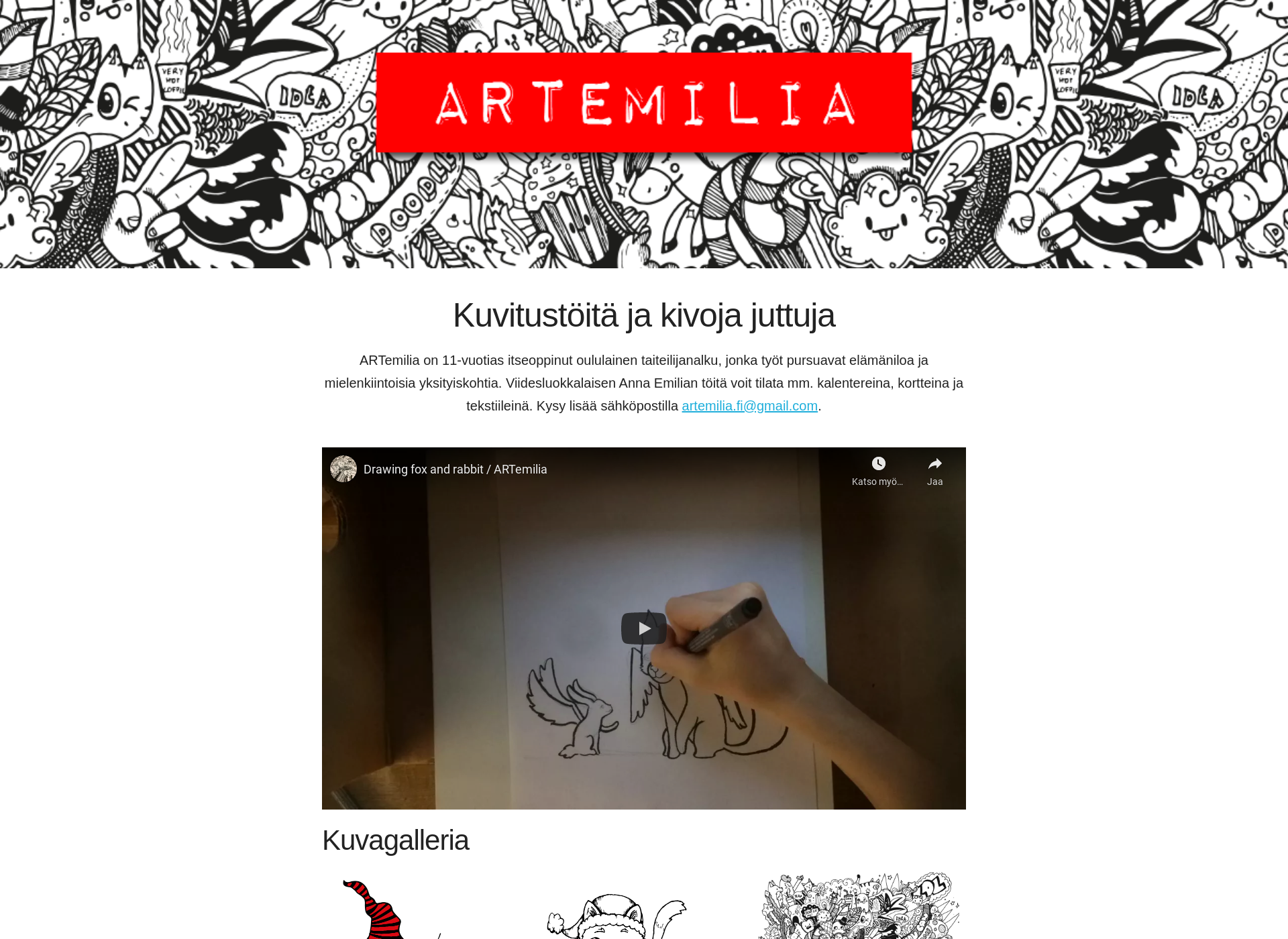 Skärmdump för artemilia.fi