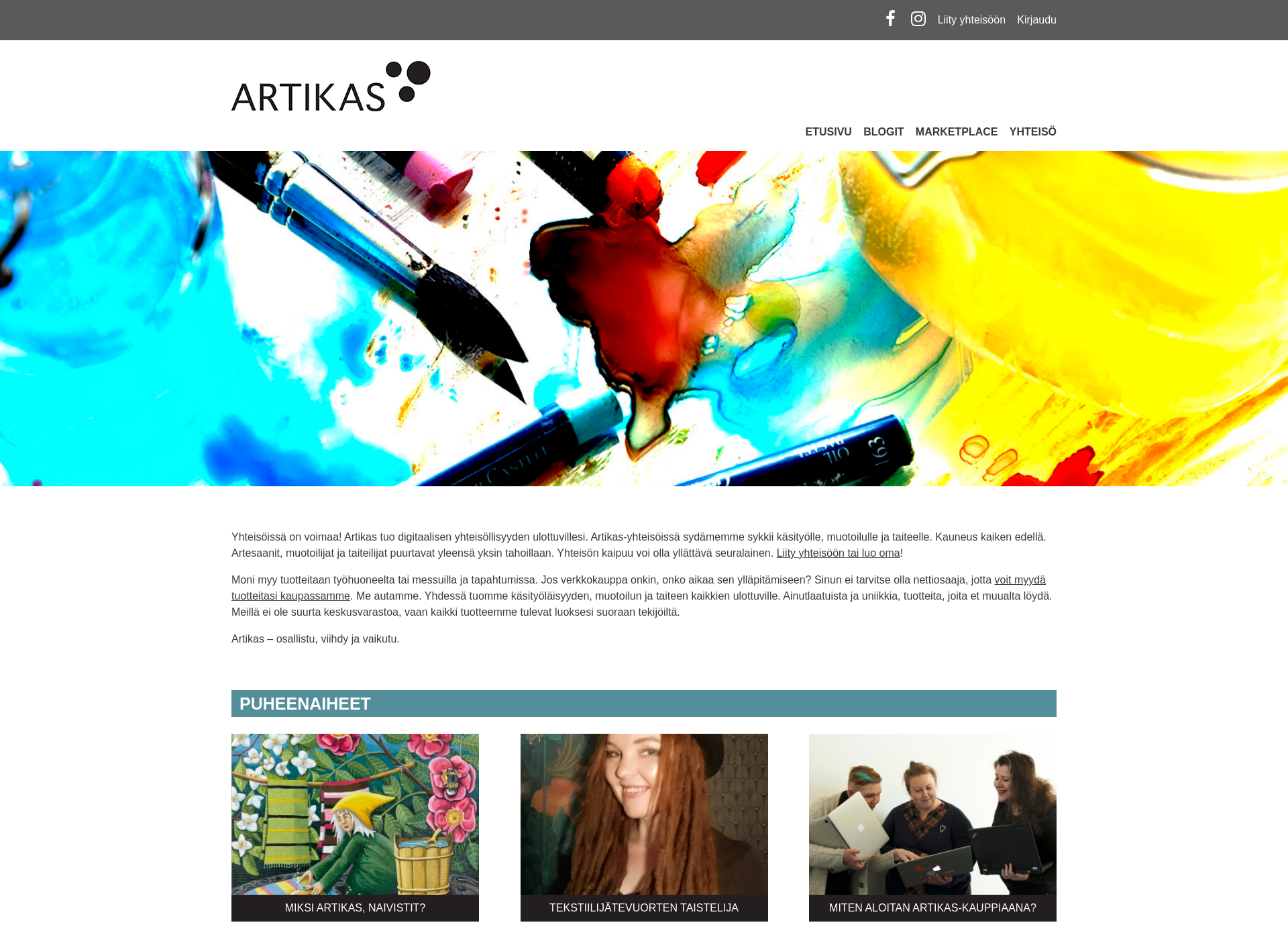 Screenshot for artikas.fi
