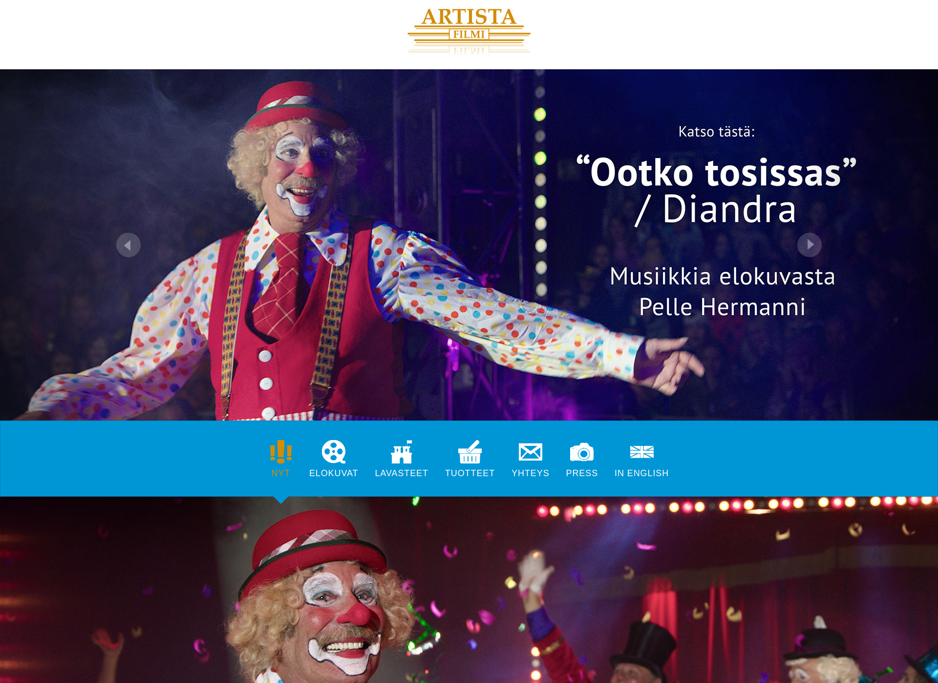 Skärmdump för artista.fi