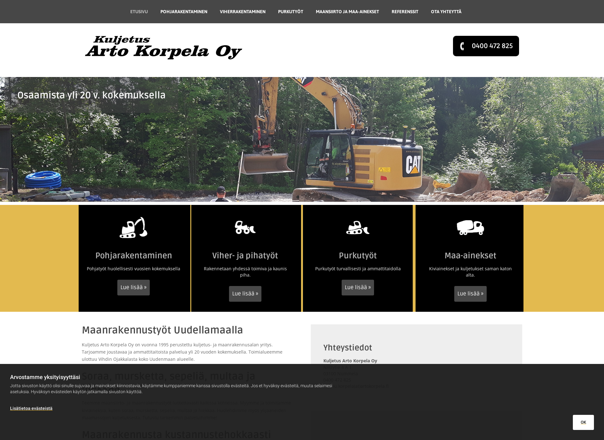 Screenshot for artokorpela.fi