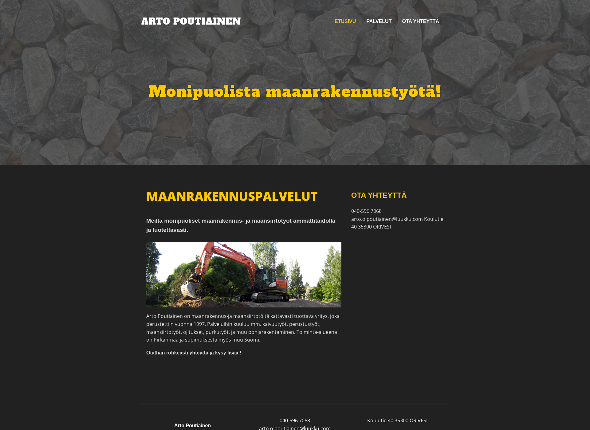 Skärmdump för artopoutiainen.fi