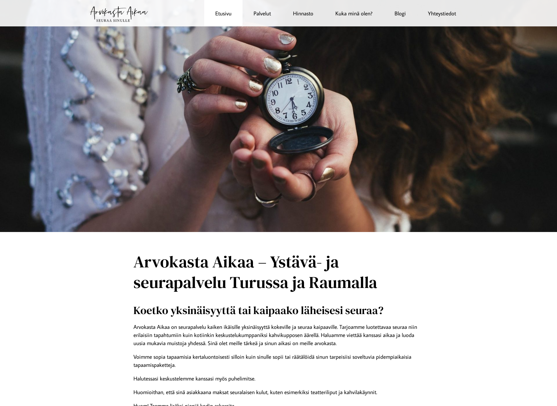 Screenshot for arvokastaaikaa.fi
