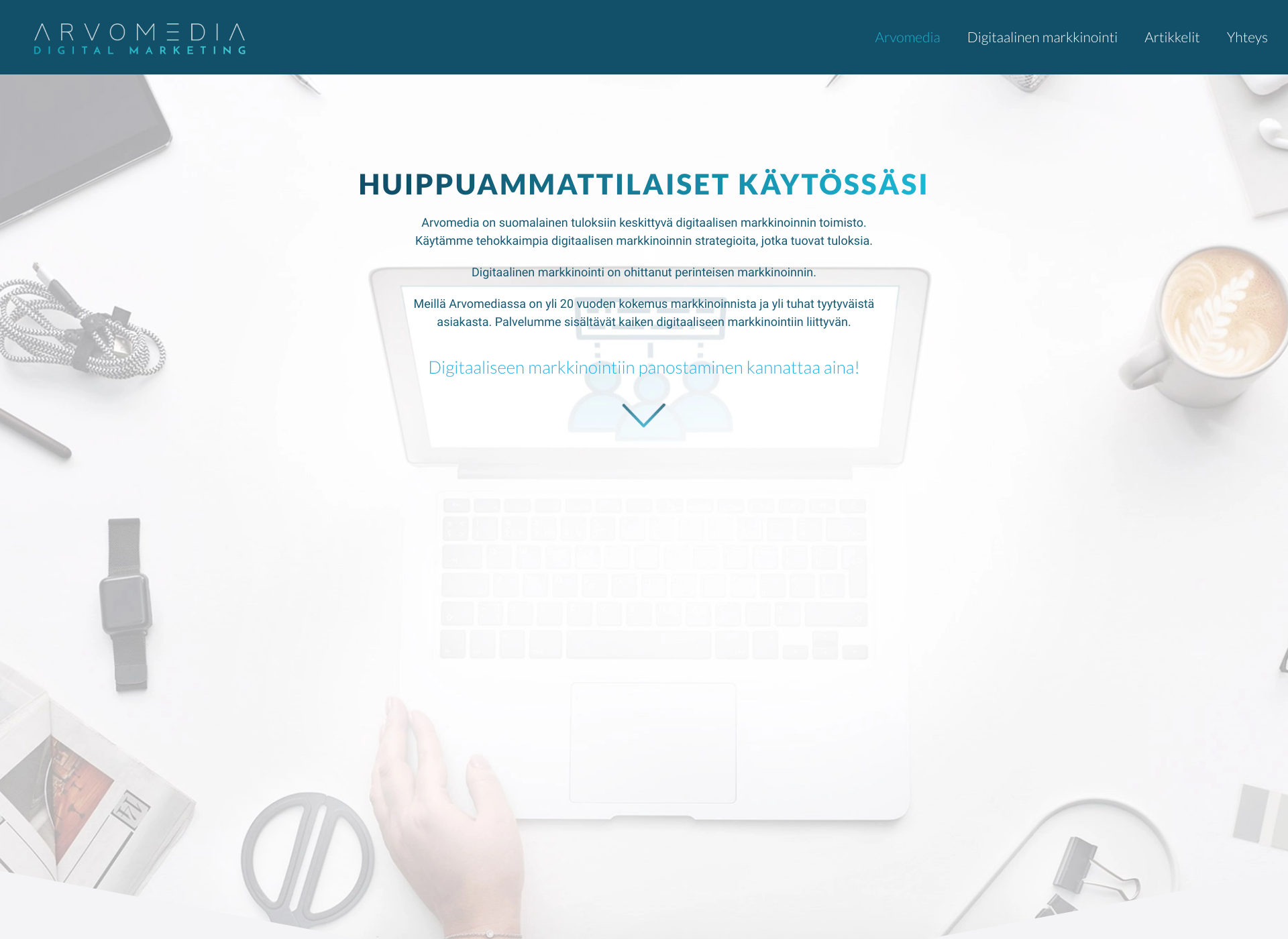 Skärmdump för arvomedia.fi