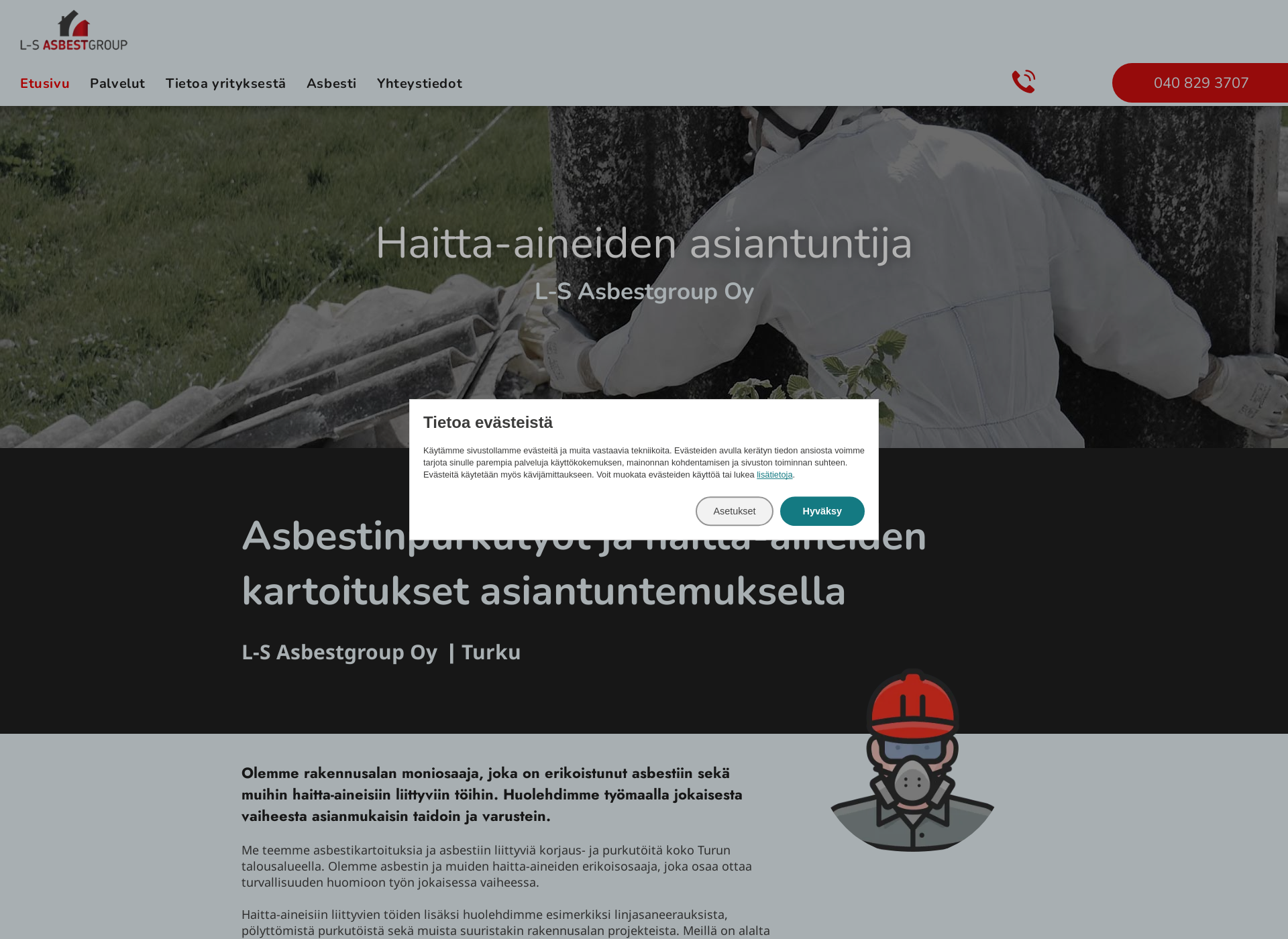 Skärmdump för asbestgroup.fi