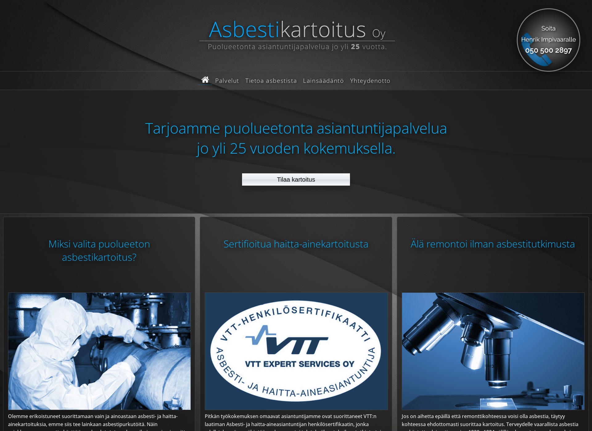 Screenshot for asbestikartoitus.fi
