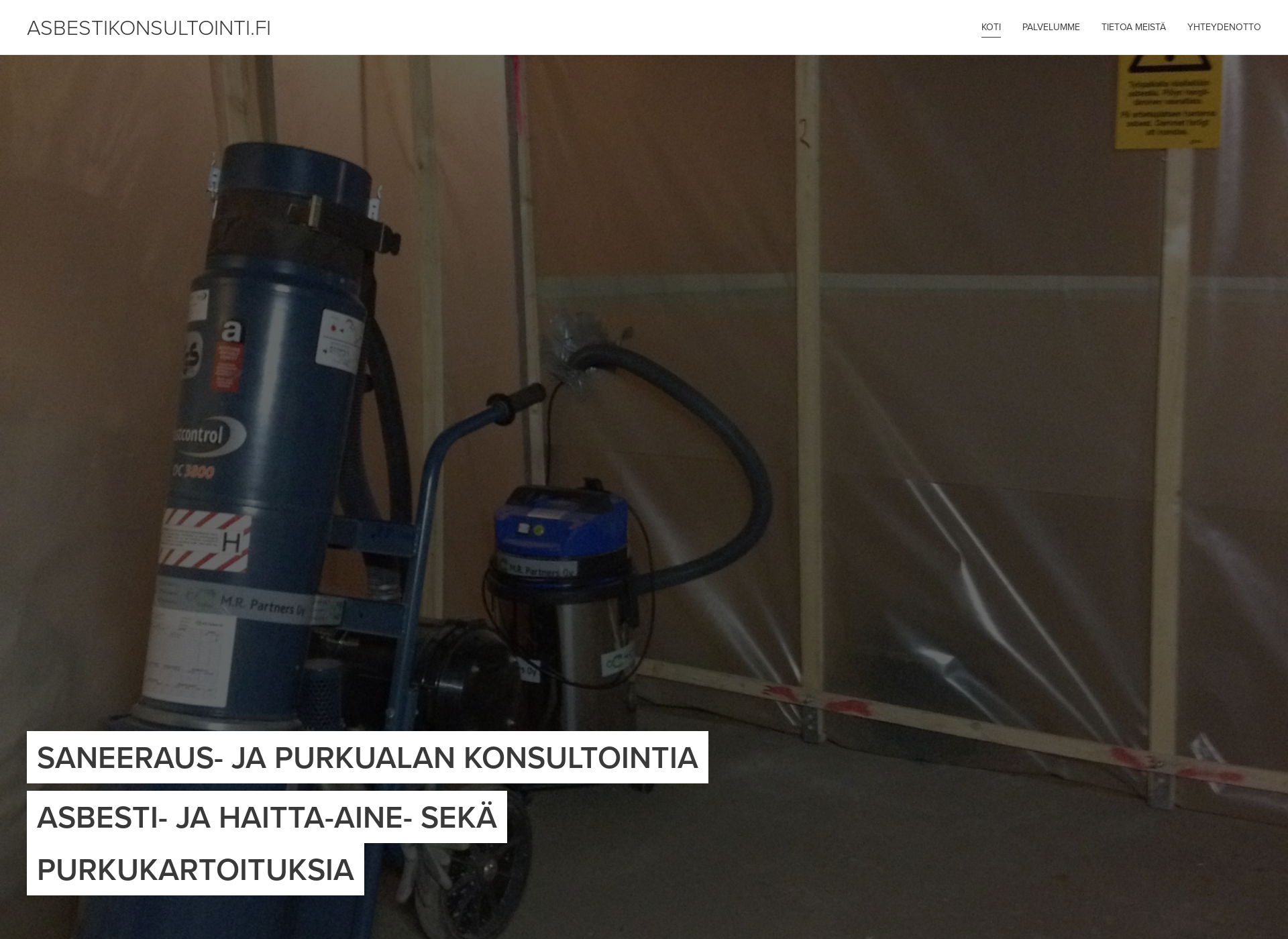 Skärmdump för asbestikonsultointi.fi