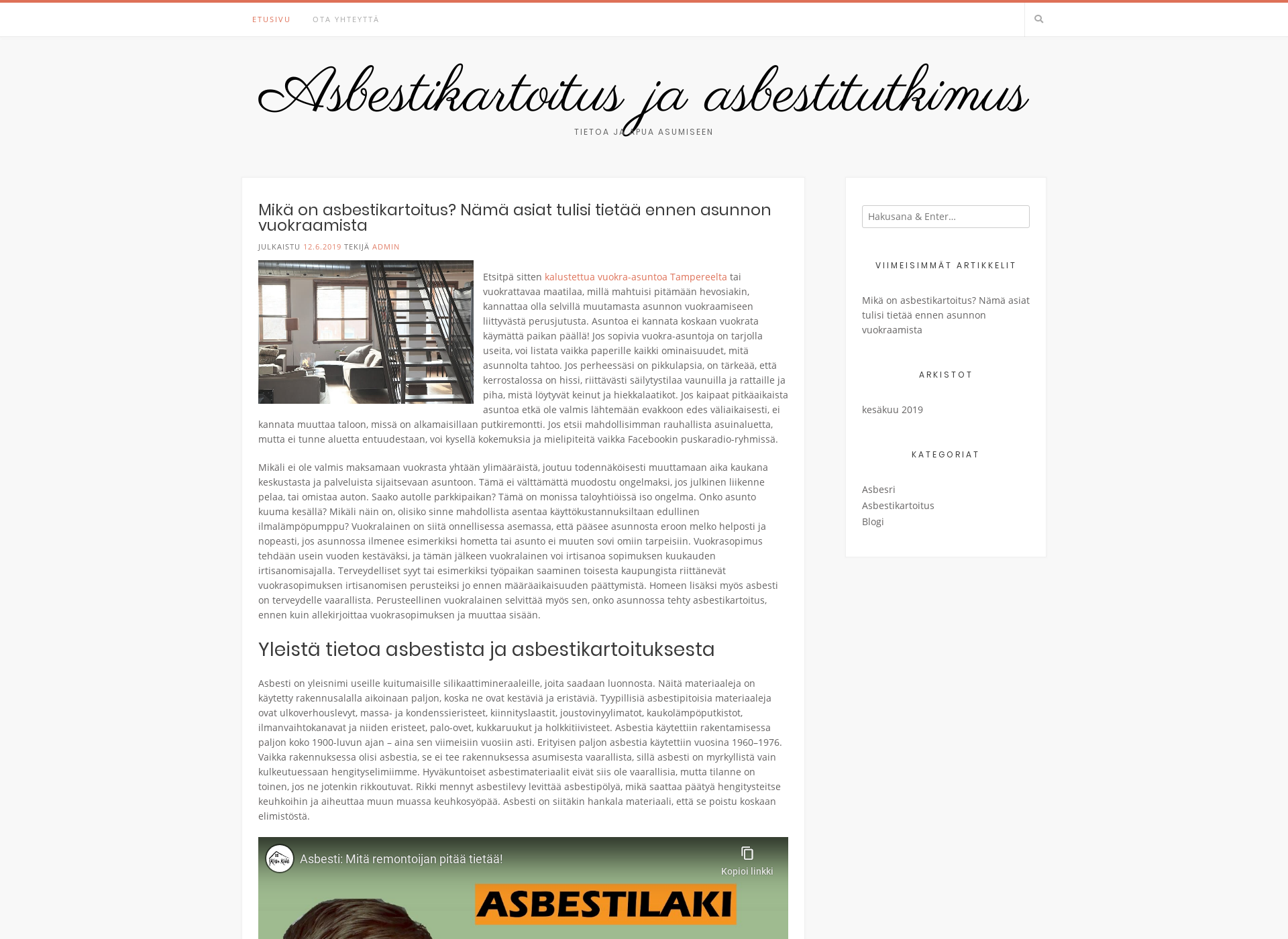 Screenshot for asbestitutkimus.fi