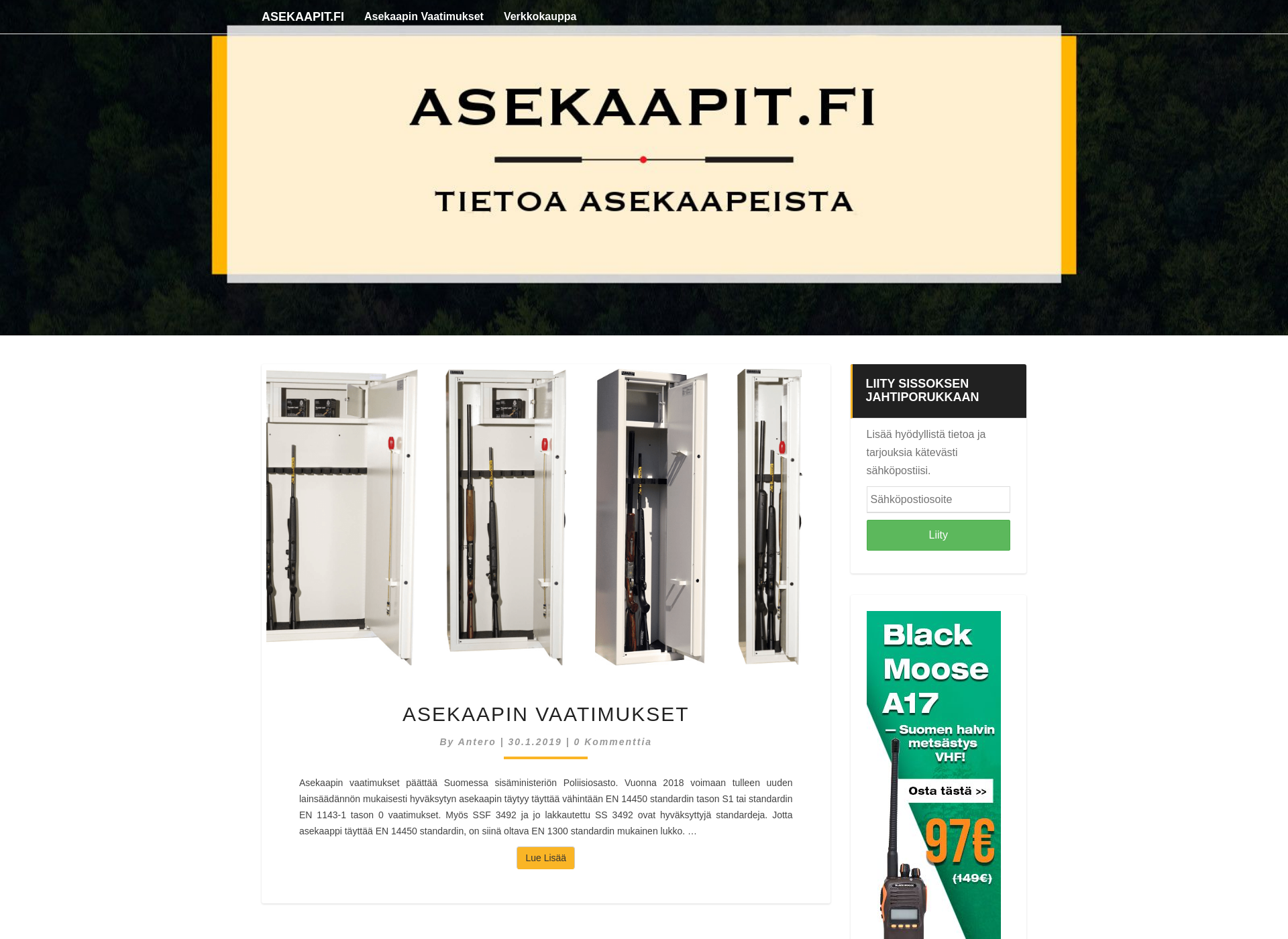 Screenshot for asekaapit.fi