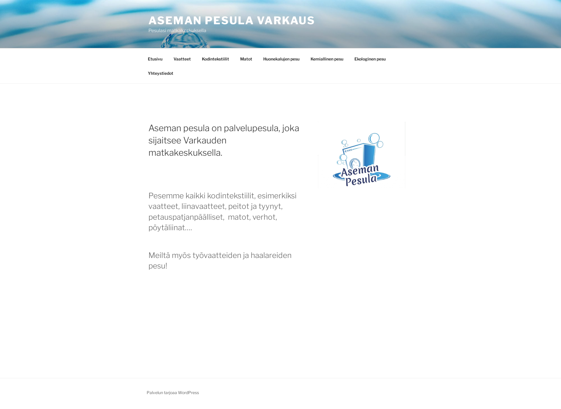 Skärmdump för asemanpesula.fi