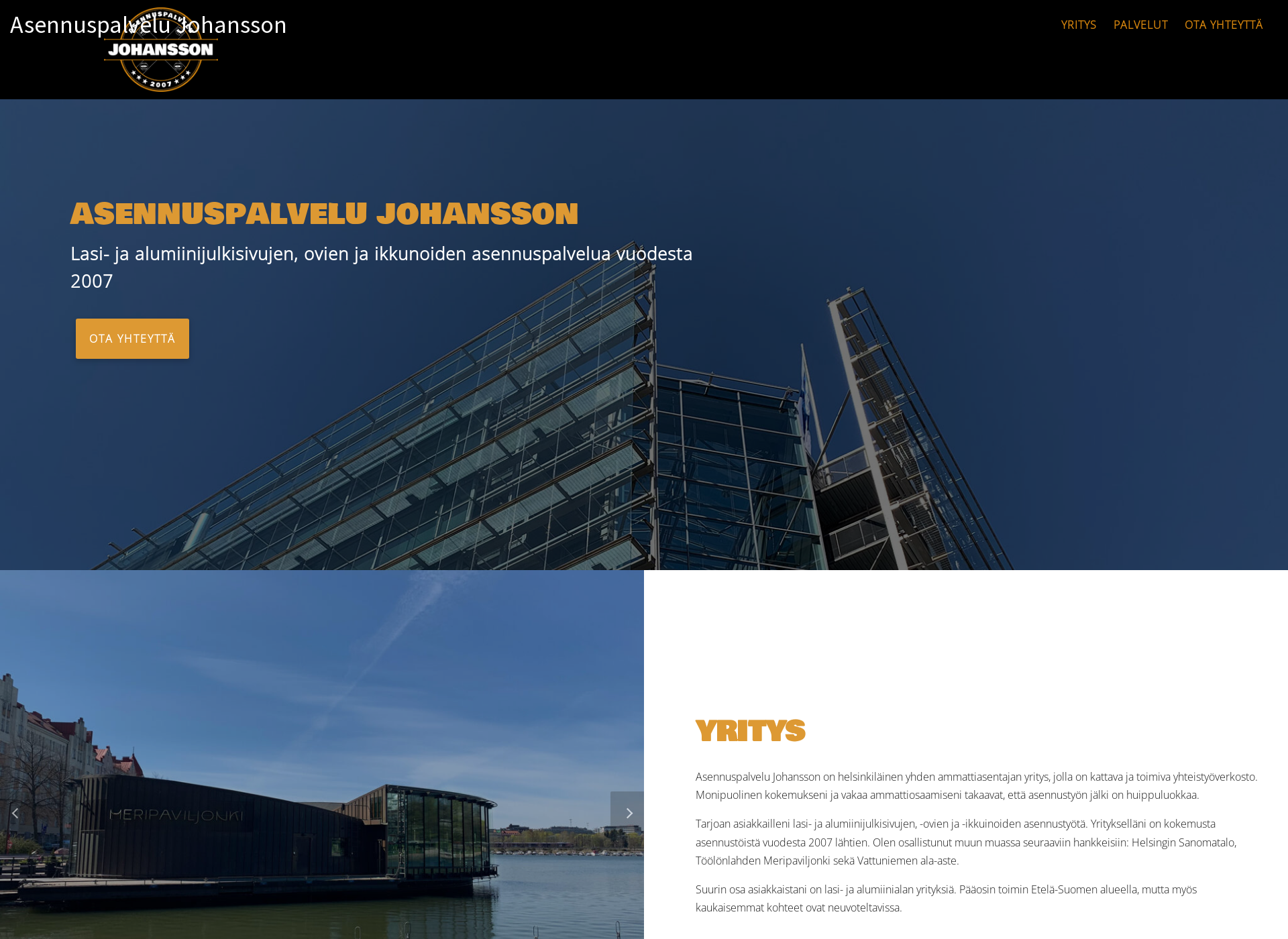 Screenshot for asennuspalvelujohansson.fi