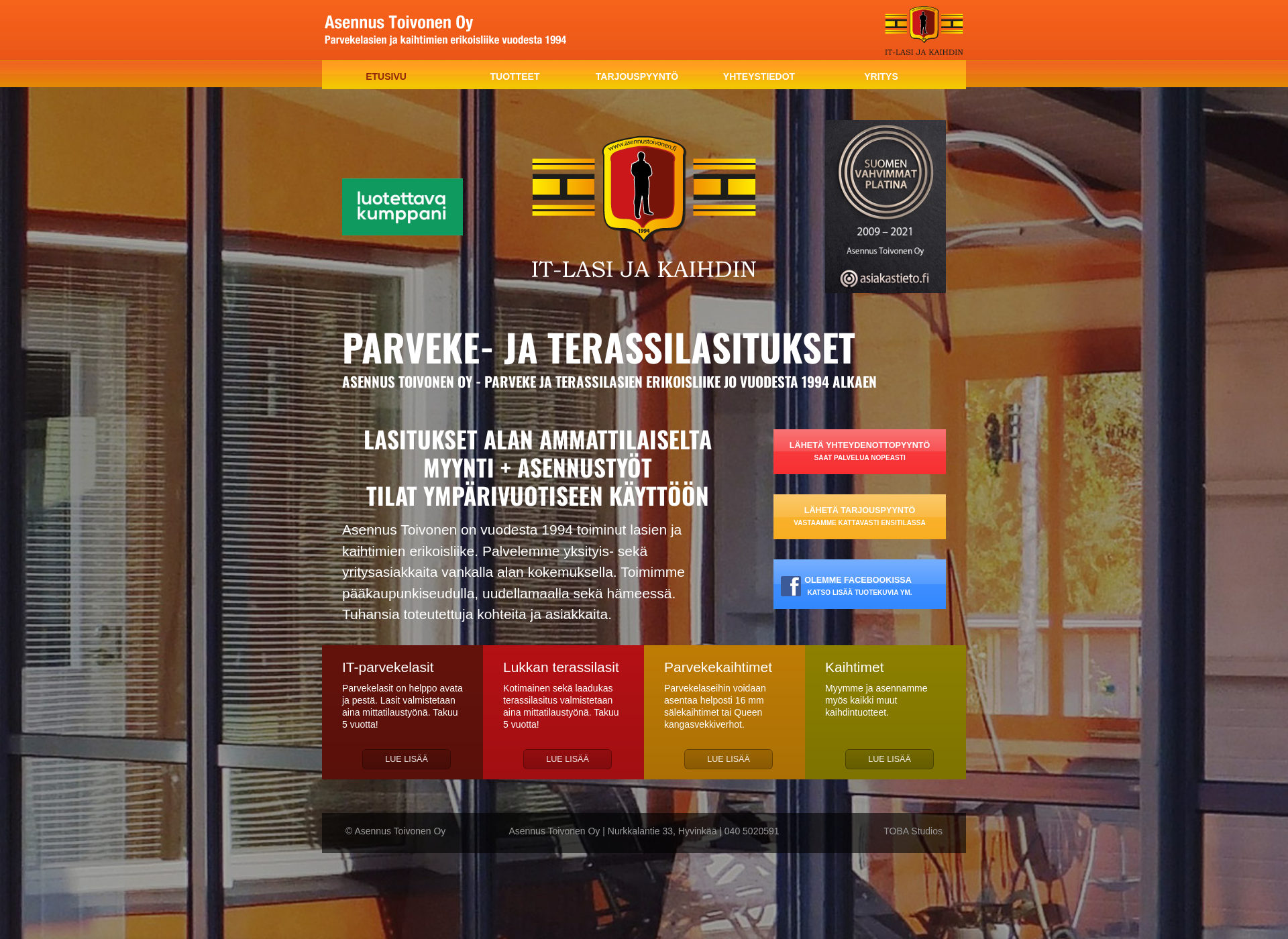 Skärmdump för asennustoivonen.fi