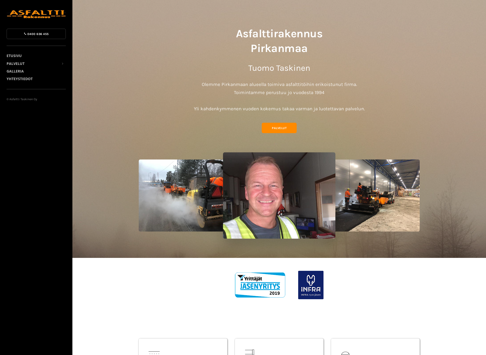 Skärmdump för asfalttirakennus.fi