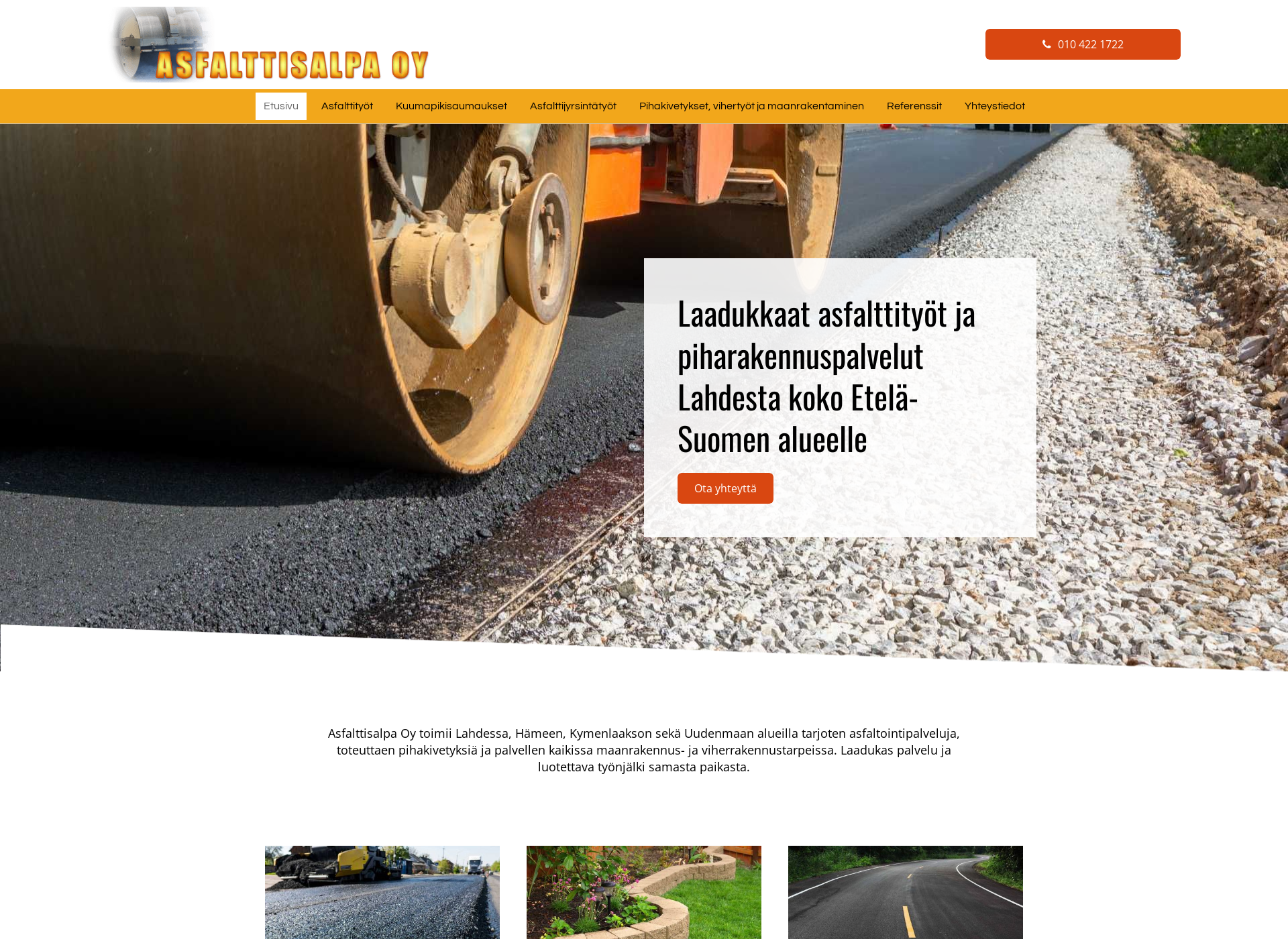 Skärmdump för asfalttisalpa.fi