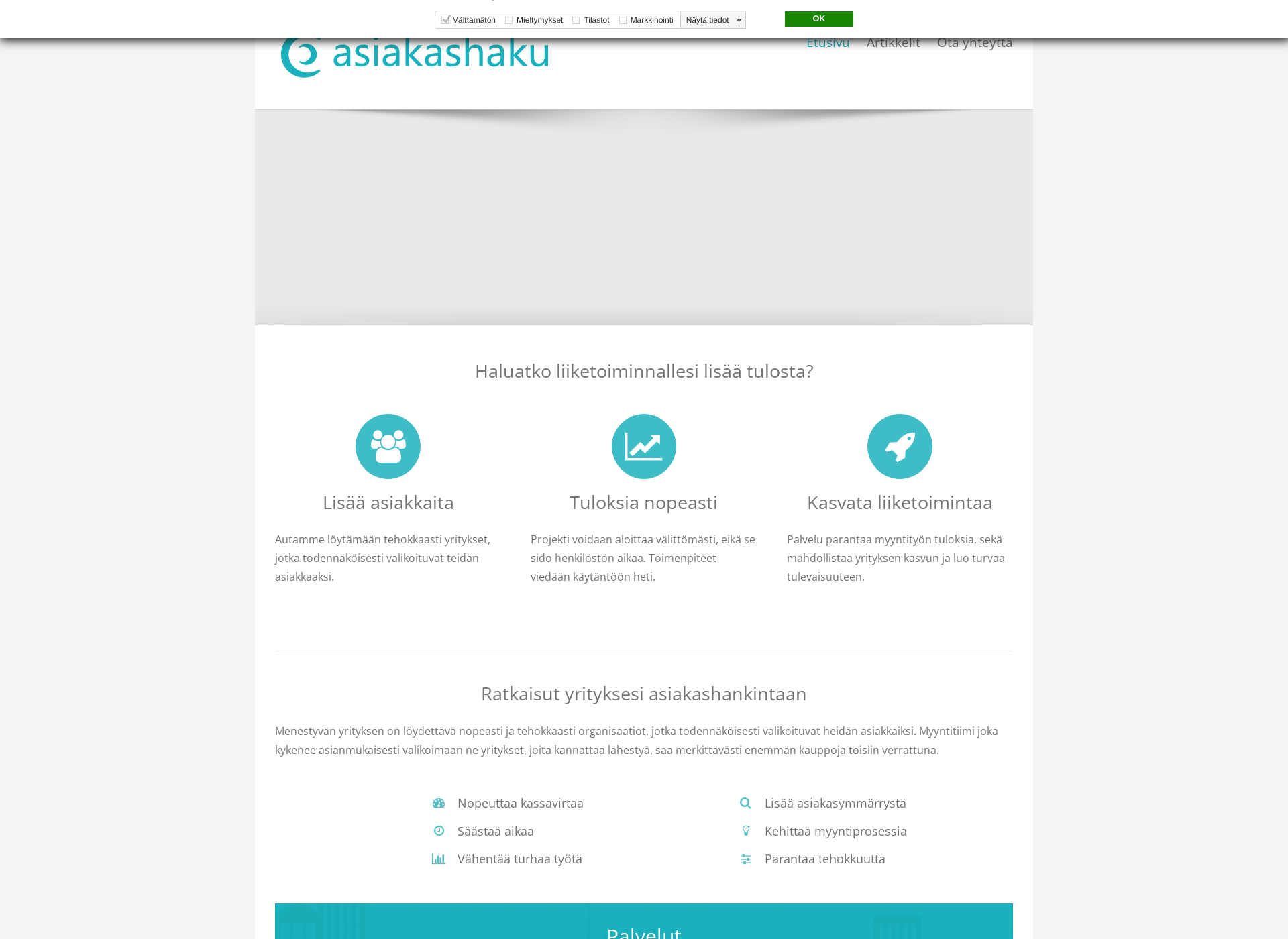 Screenshot for asiakashaku.fi