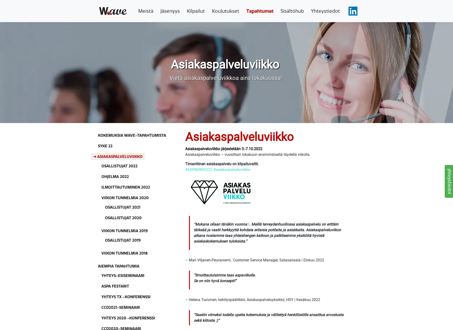 Screenshot for asiakaspalveluviikko.fi
