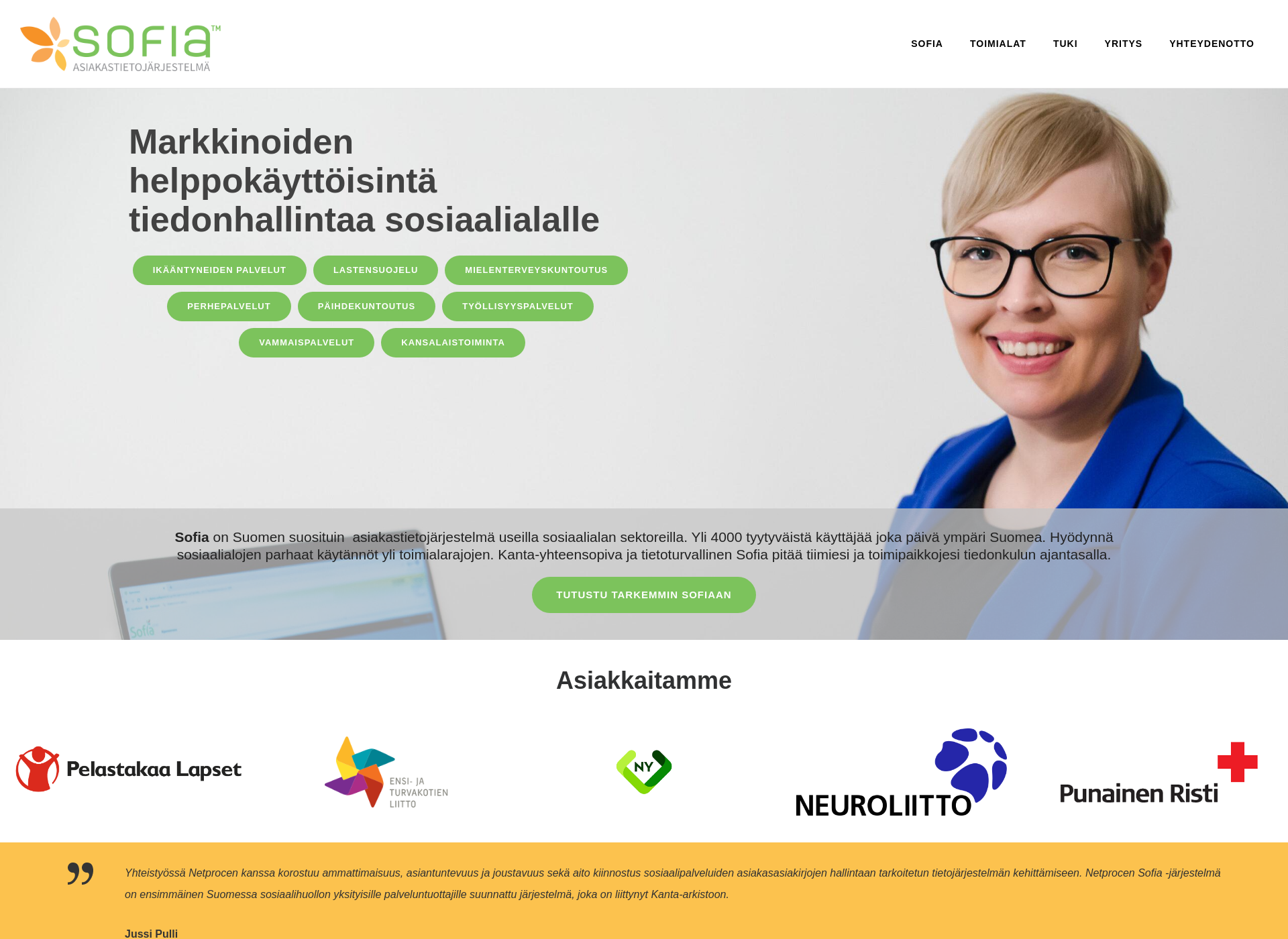 Skärmdump för asiakastietojarjestelma.fi