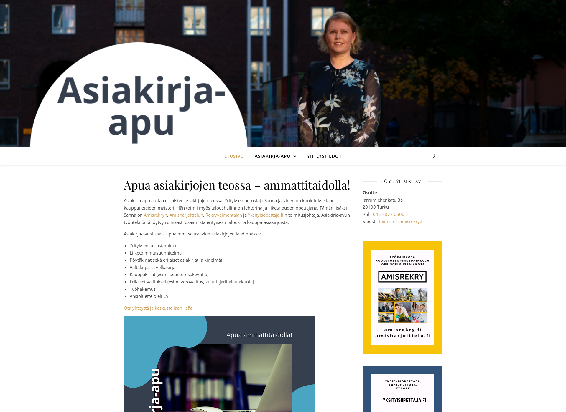Skärmdump för asiakirja-apu.fi