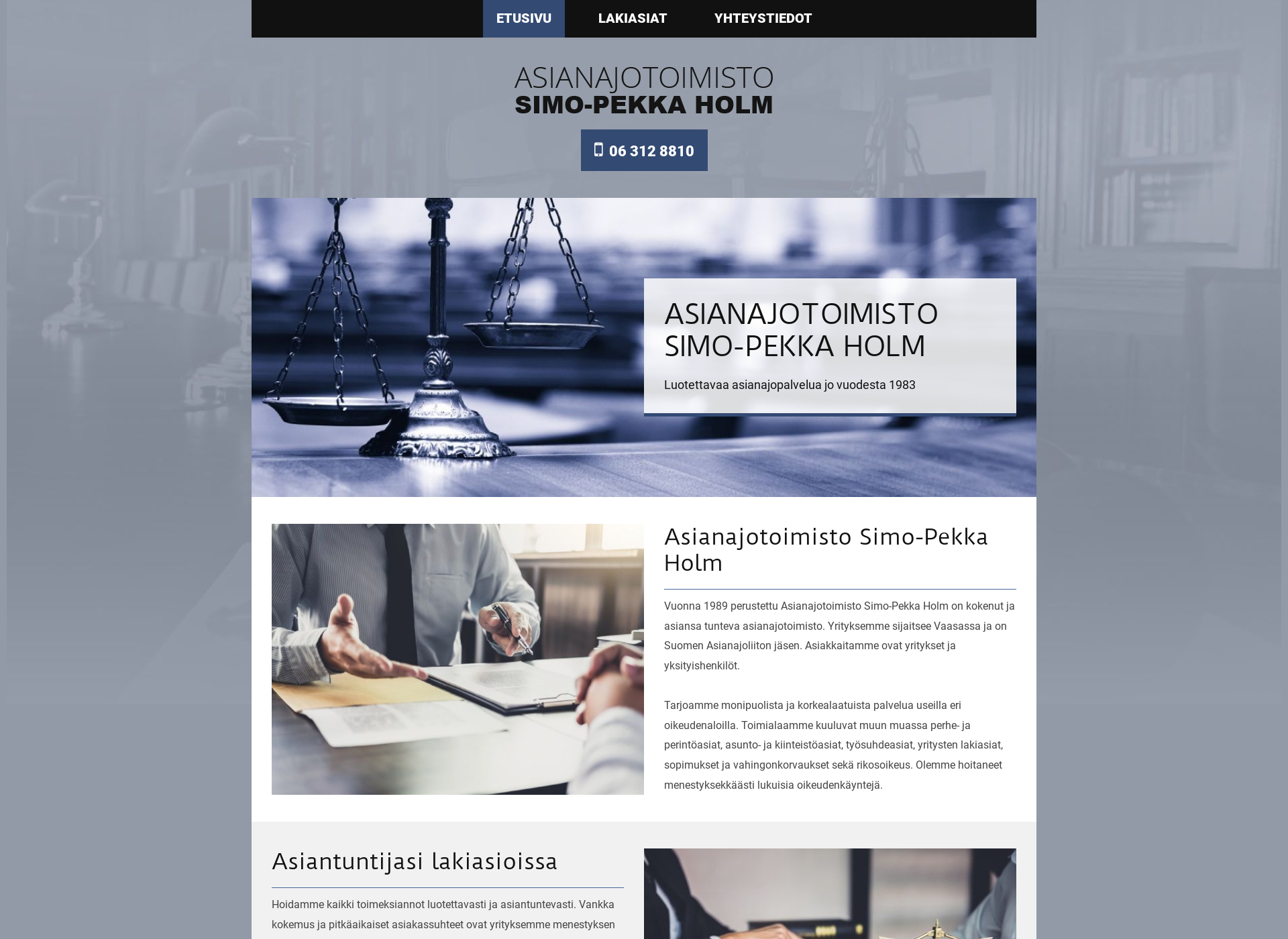 Screenshot for asianajotoimistoholm.fi