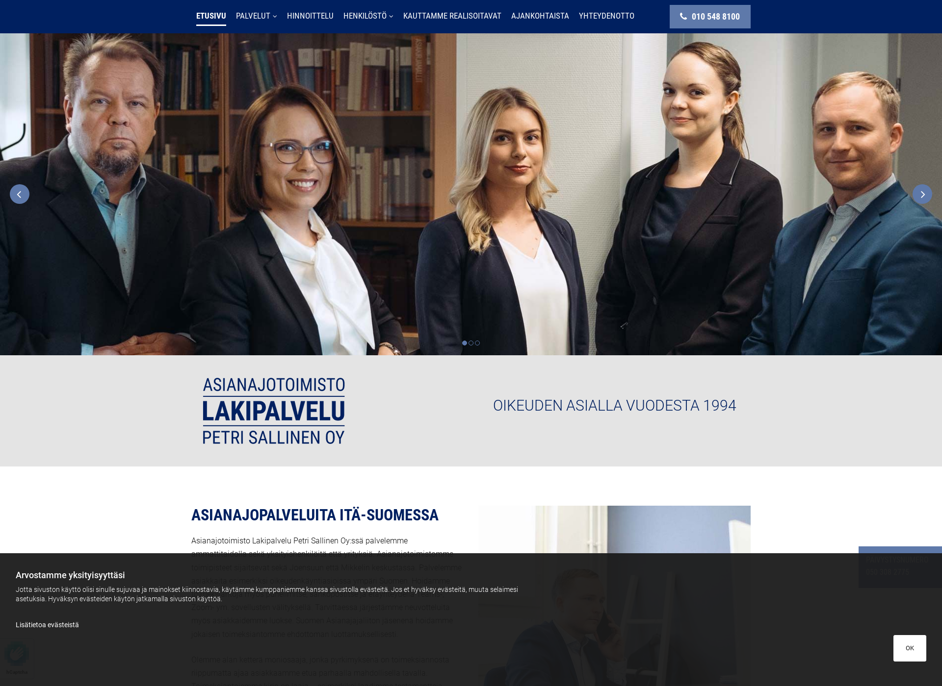 Screenshot for asianajotoimistojoensuu.fi