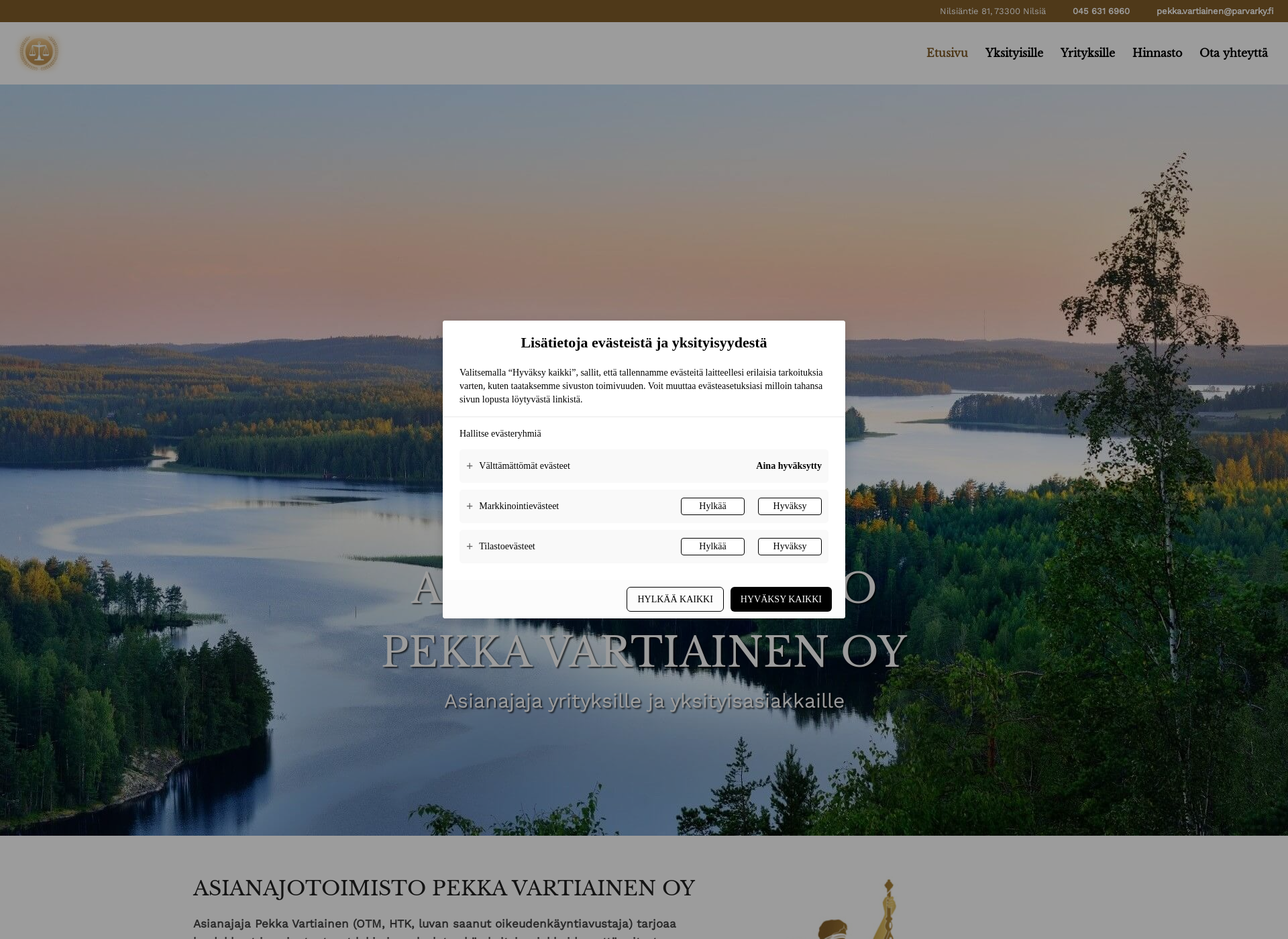 Screenshot for asianajotoimistopekkavartiainenoy.fi