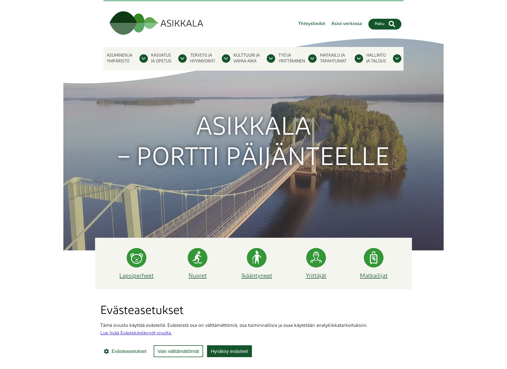 Screenshot for asikkala.fi