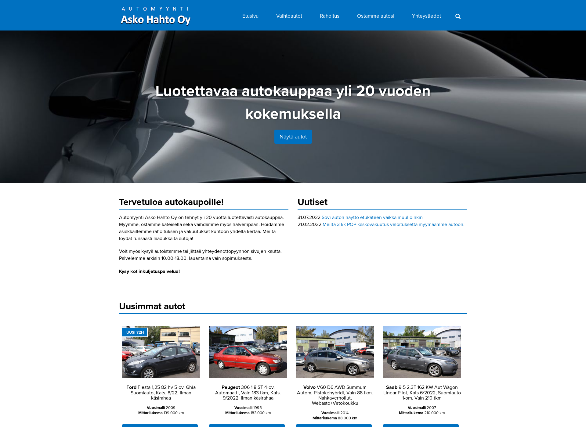 Skärmdump för askohahto.fi