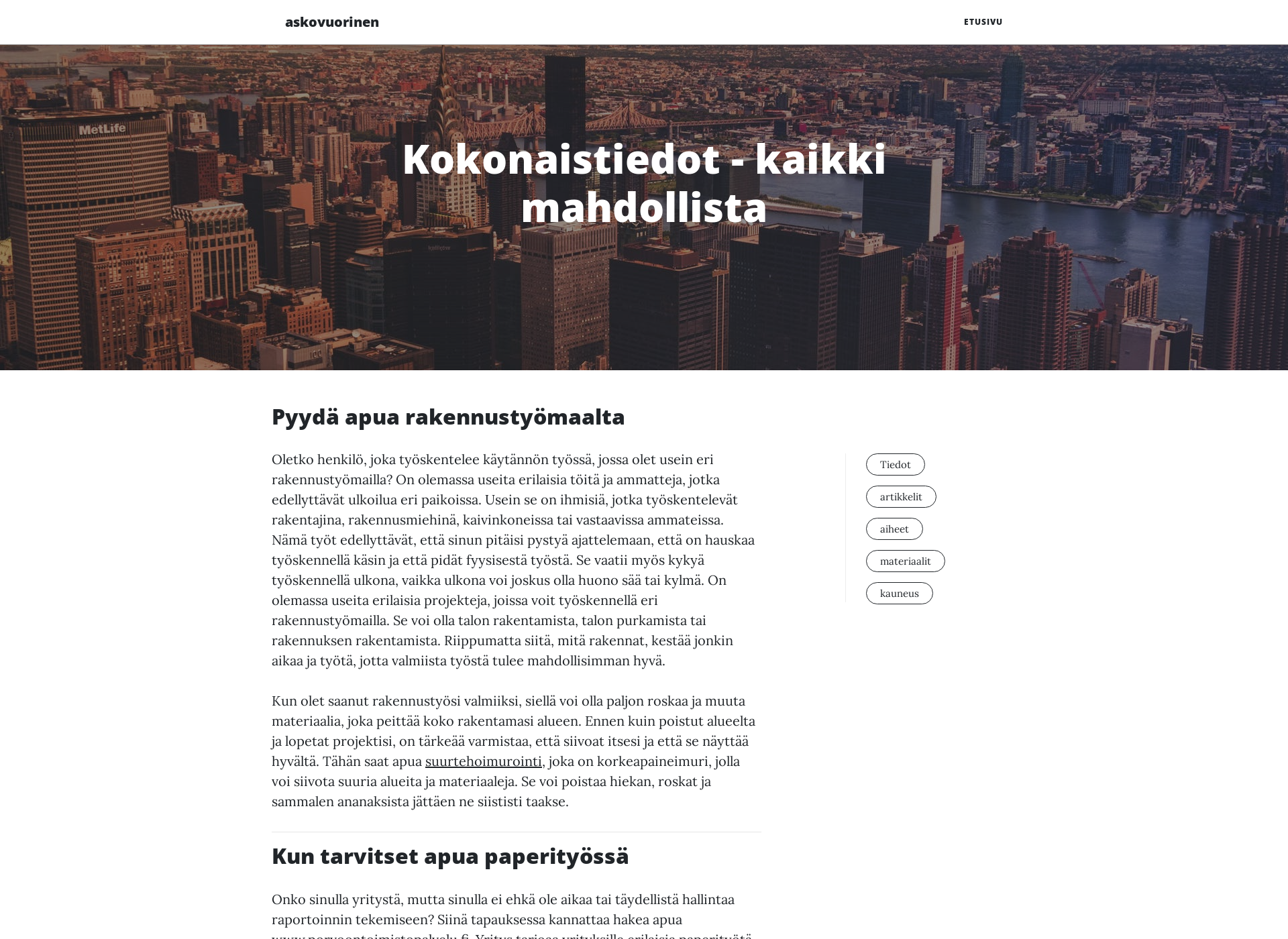 Skärmdump för askovuorinen.fi