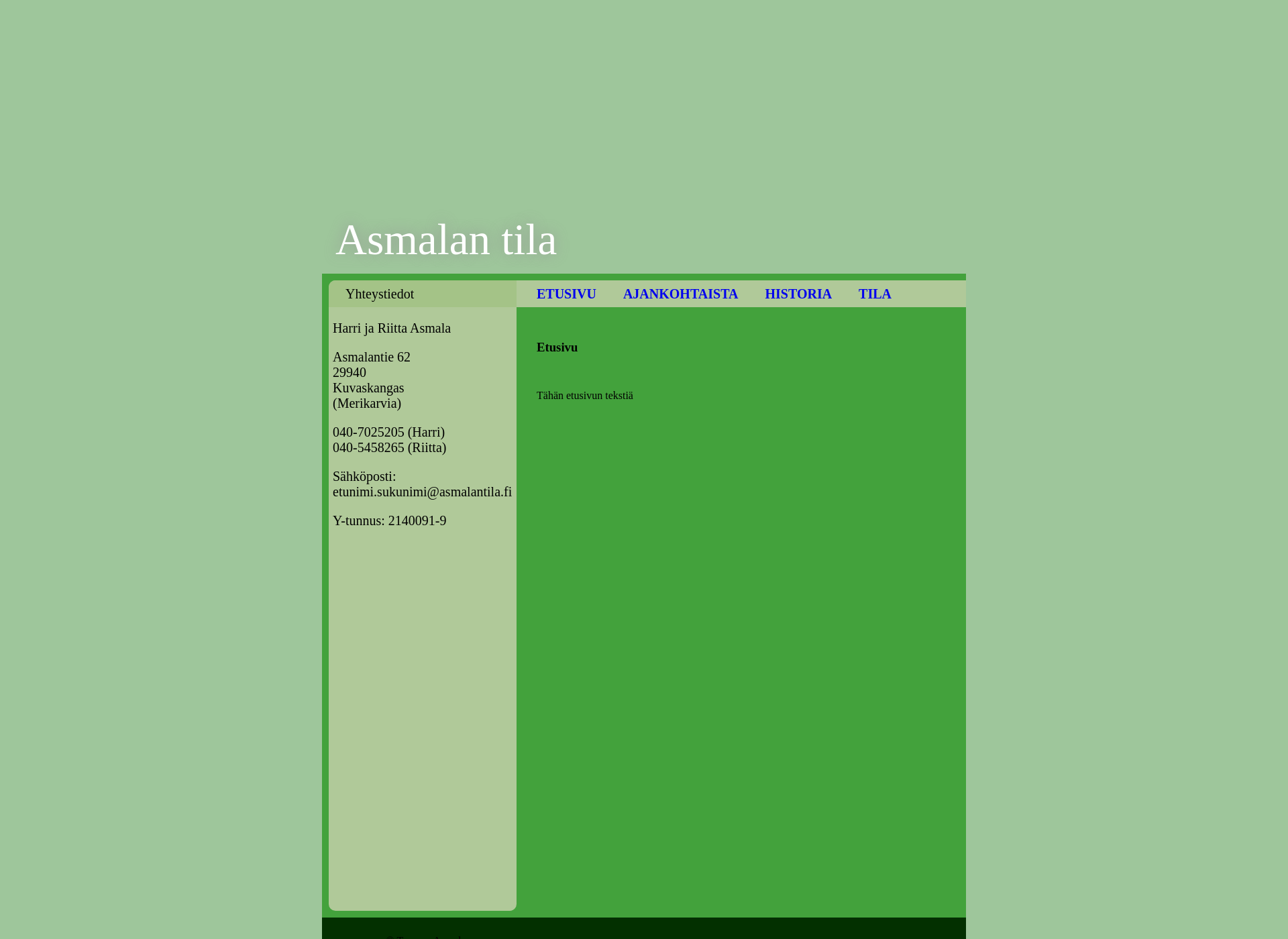 Screenshot for asmalantila.fi