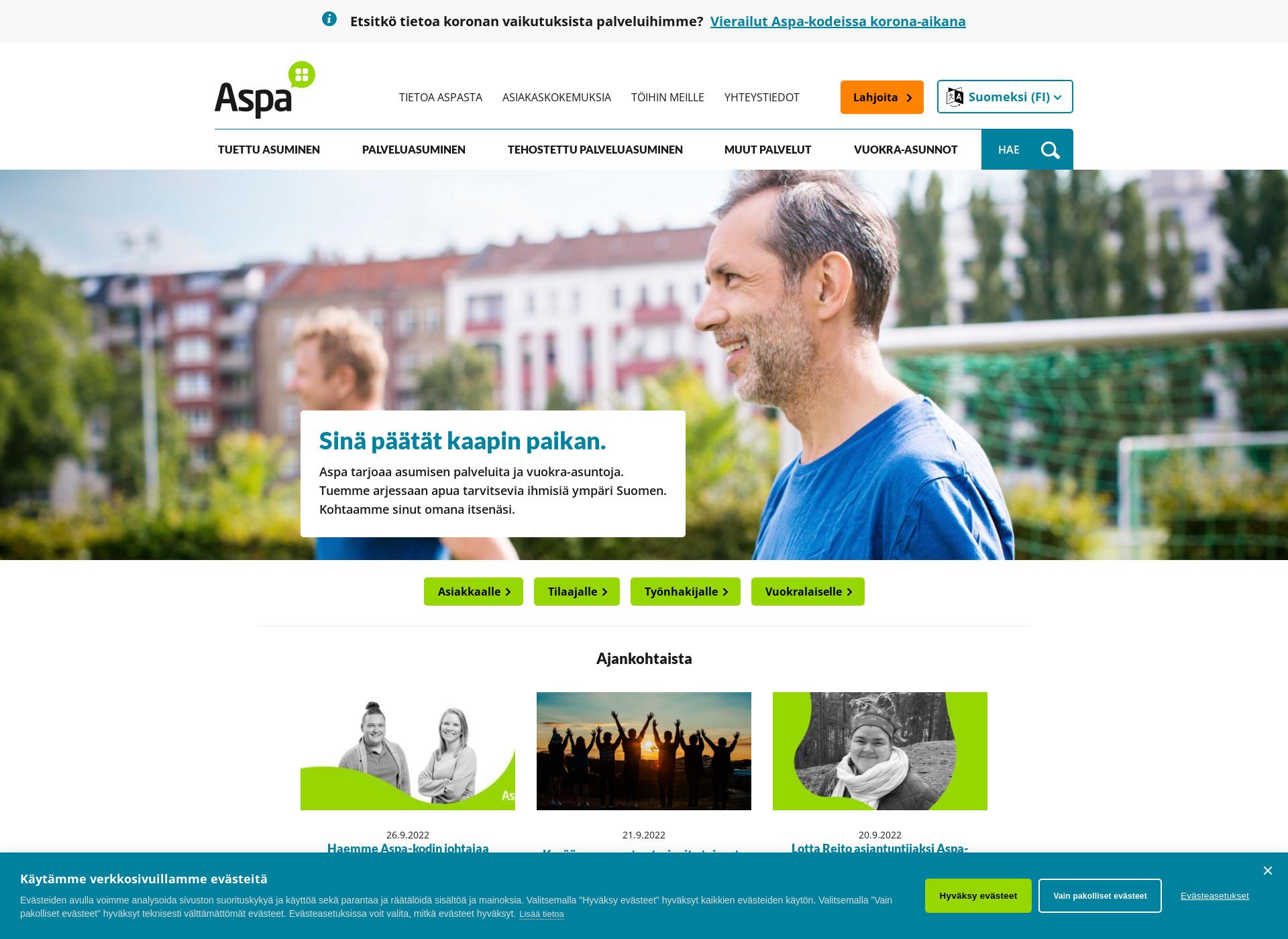 Skärmdump för aspa.fi