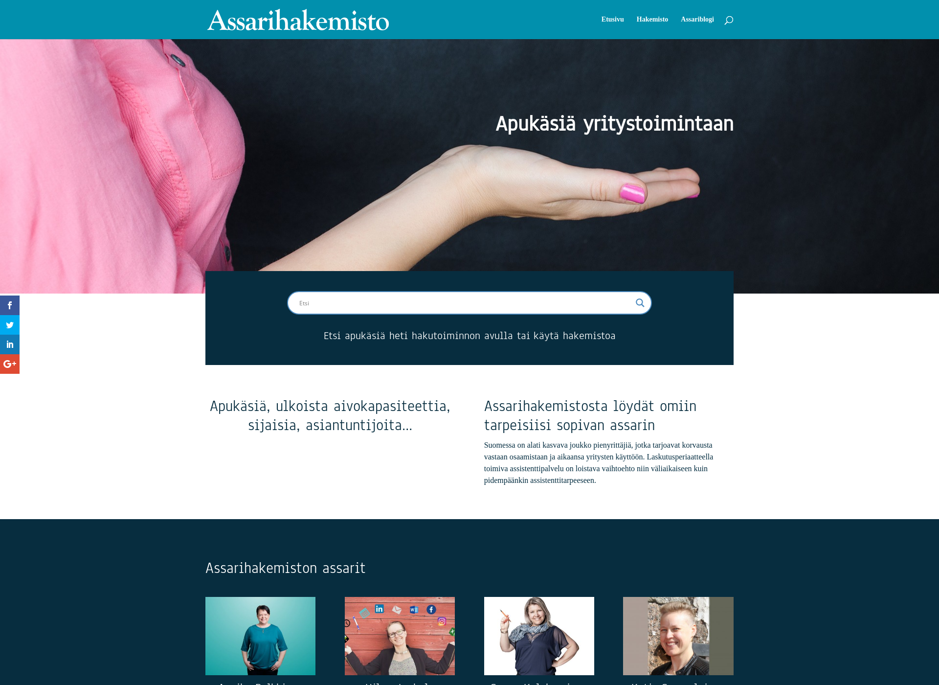 Skärmdump för assarihakemisto.fi